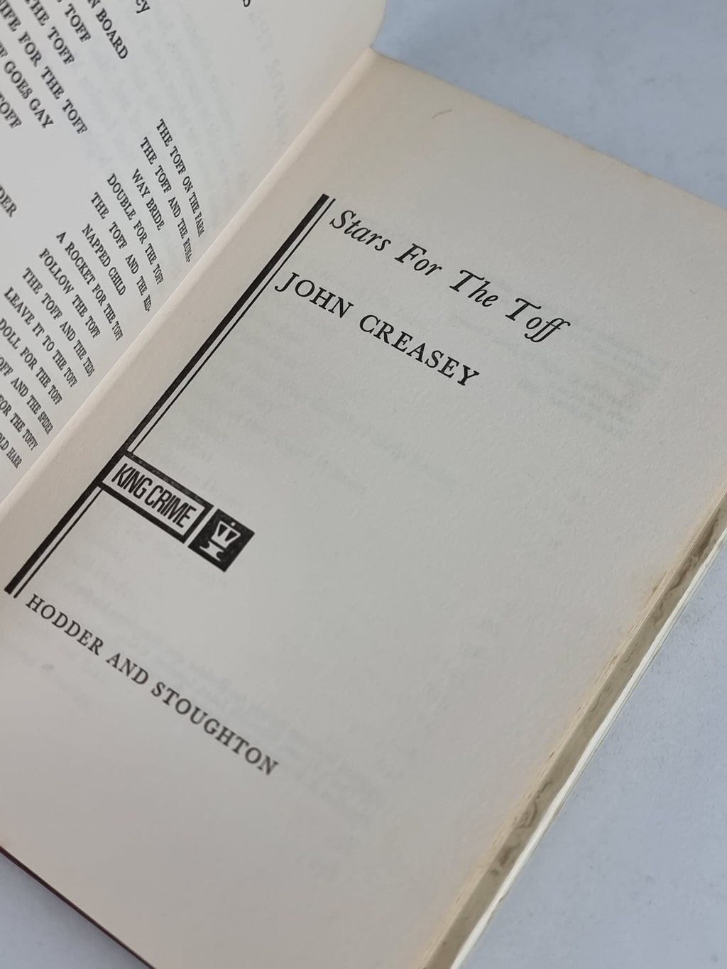 Stars for the Toff, John Creasey — 1st Edition