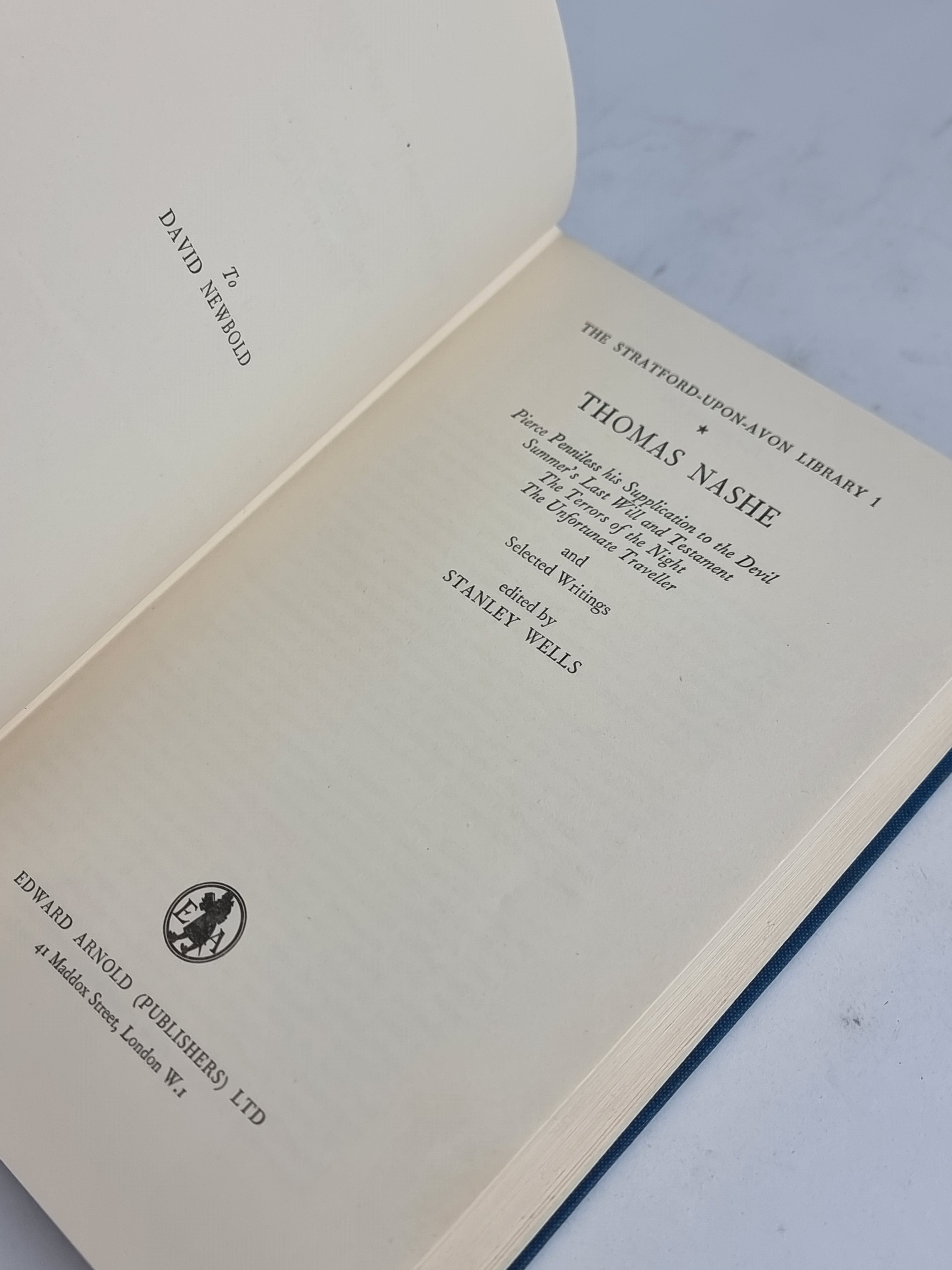Thomas Nashe Collection — 1st Edition
