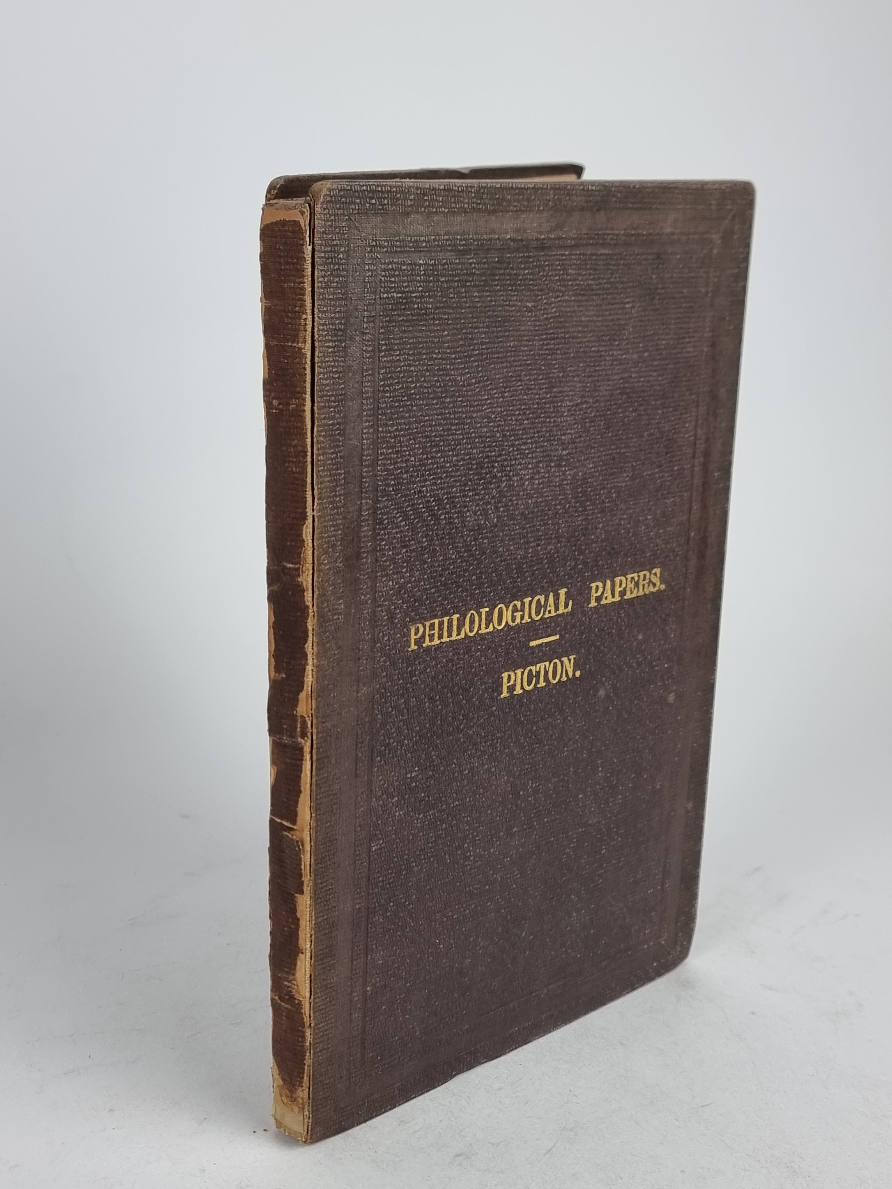 Philological Papers, J. A. Picton — 1st Edition