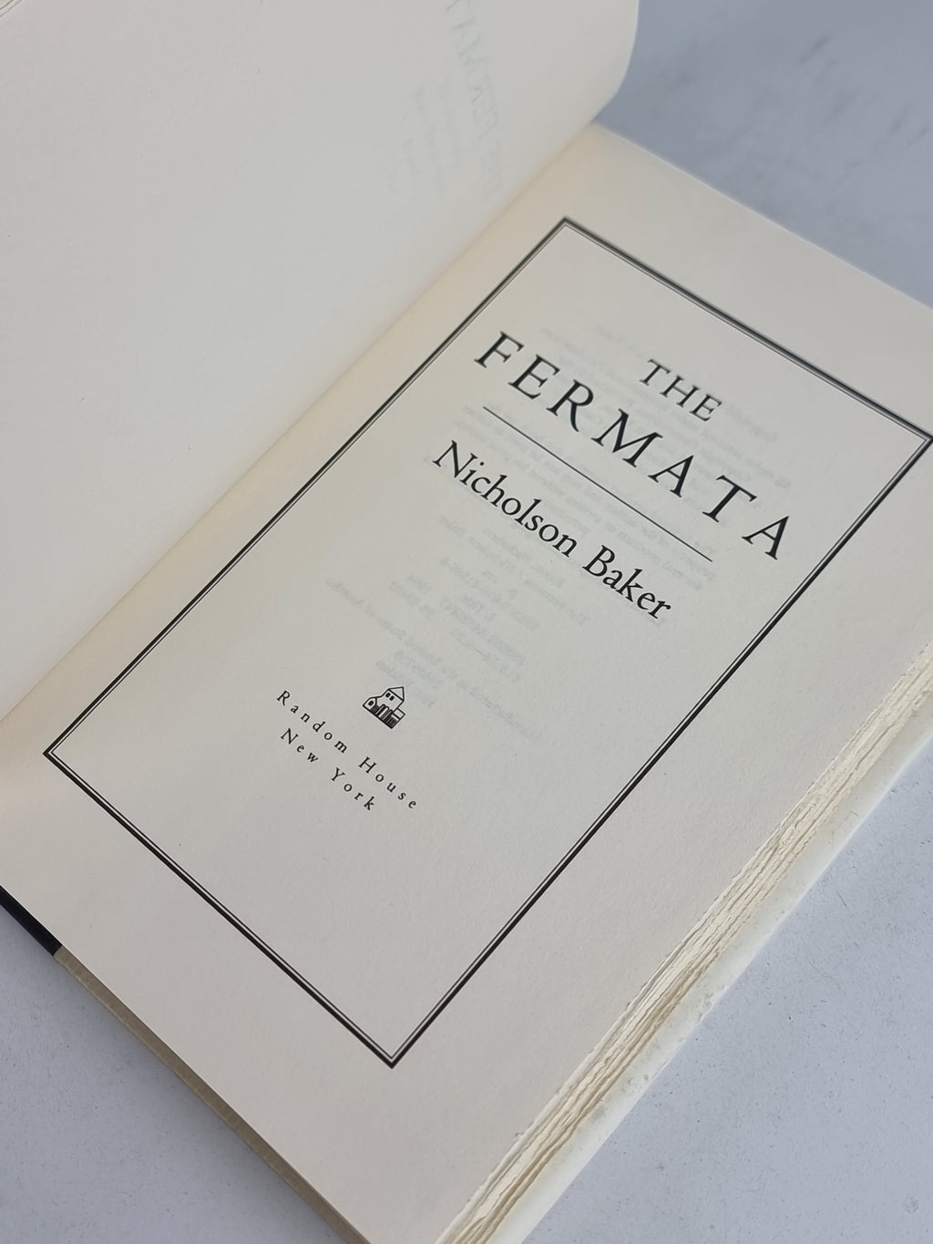 The Fermata, Nicholson Baker — 1st Edition