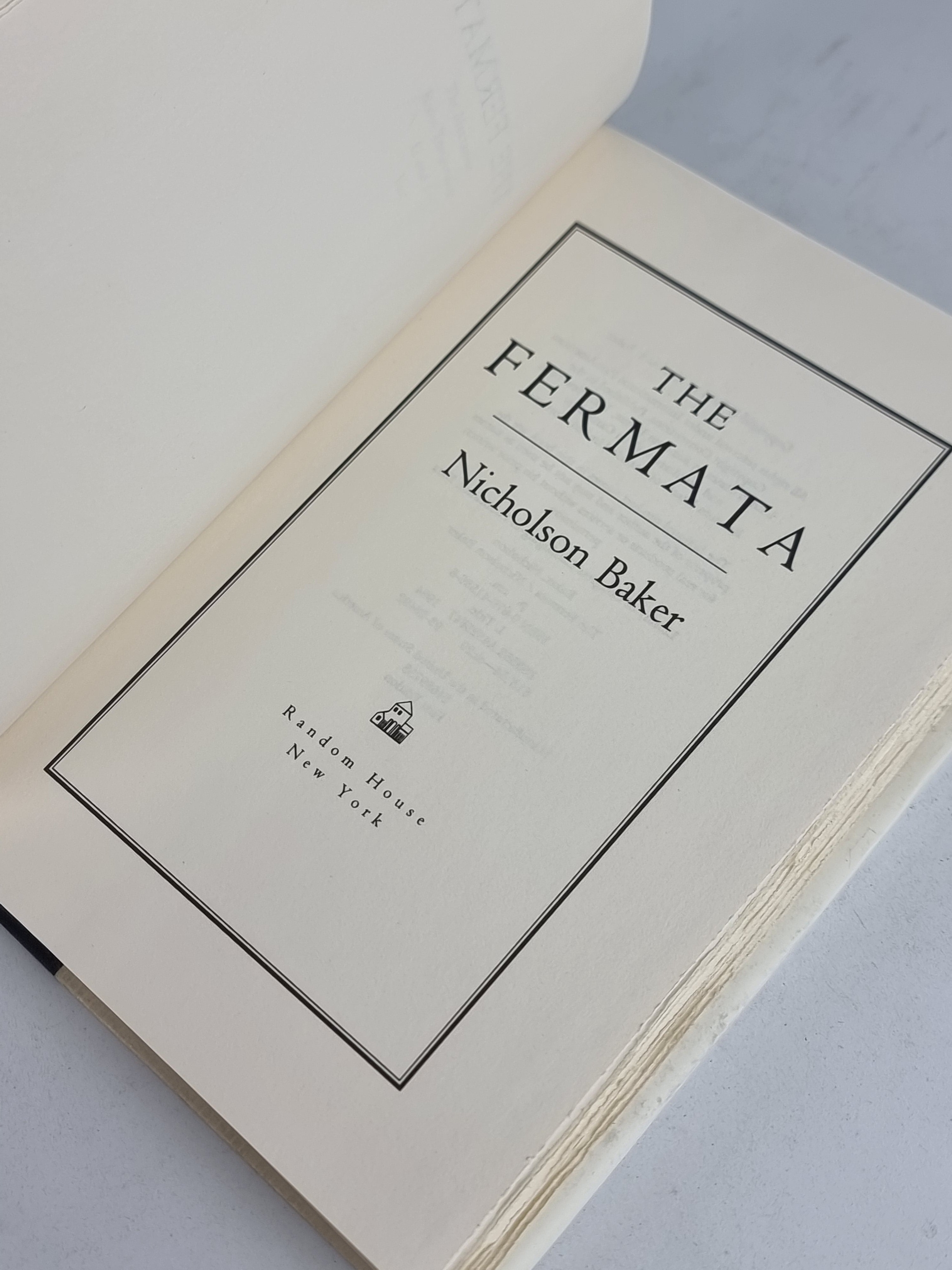 The Fermata, Nicholson Baker — 1st Edition