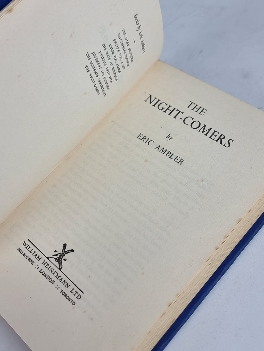 The Night-Comers, Eric Ambler — 1st Edition