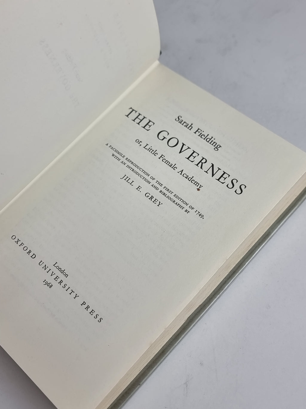 The Governess or, Little Female Academy, Sarah Fielding — Facsimile Edition
