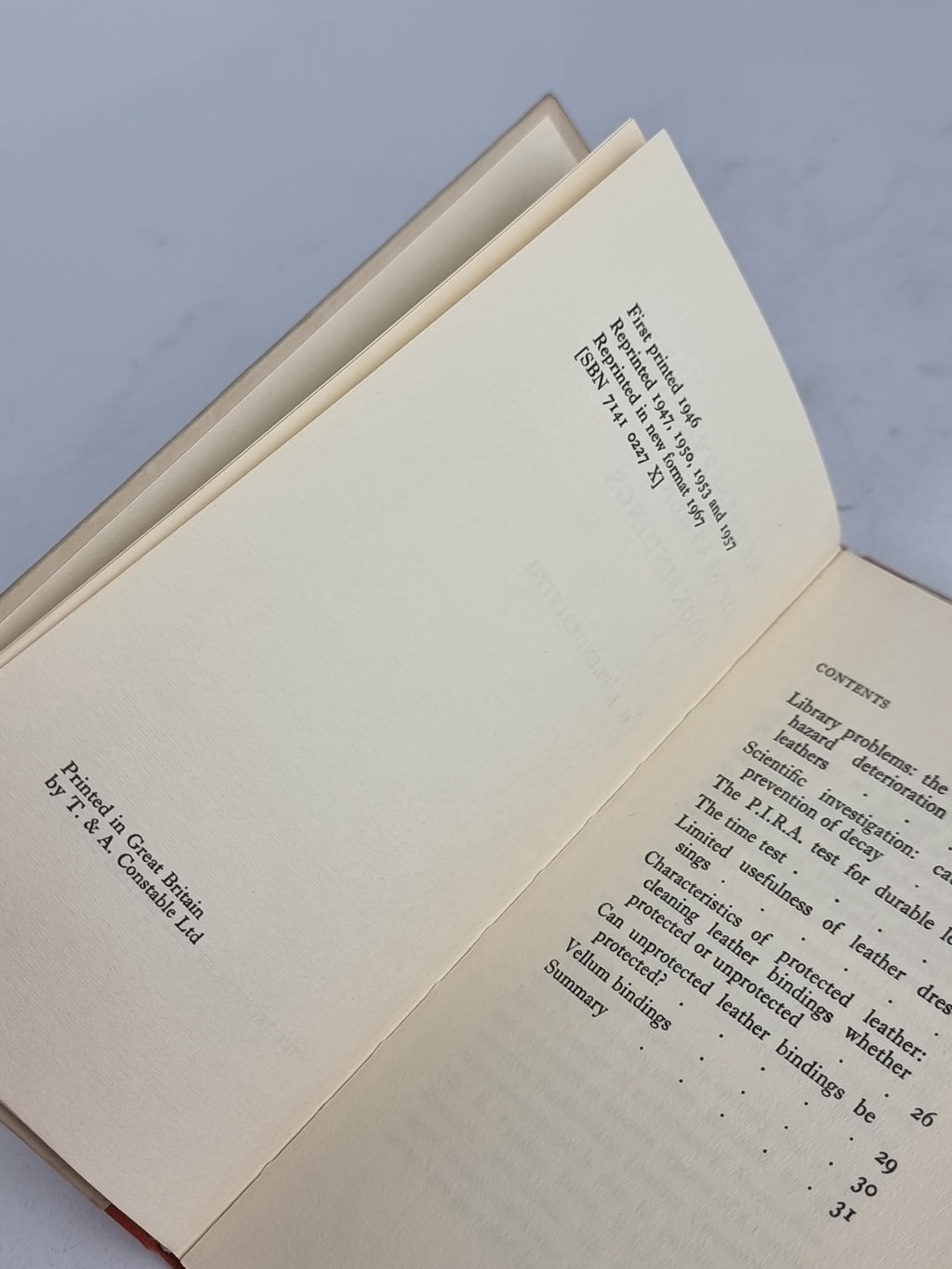 The Preservation of Leather Bookbindings, H. J. Plenderleith — 1967 New Edition