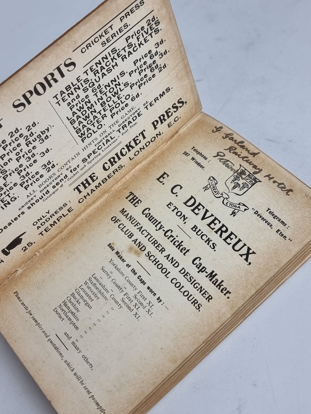 Ayres' Cricket Companion, W. R. Weir — 13th Year of Issue