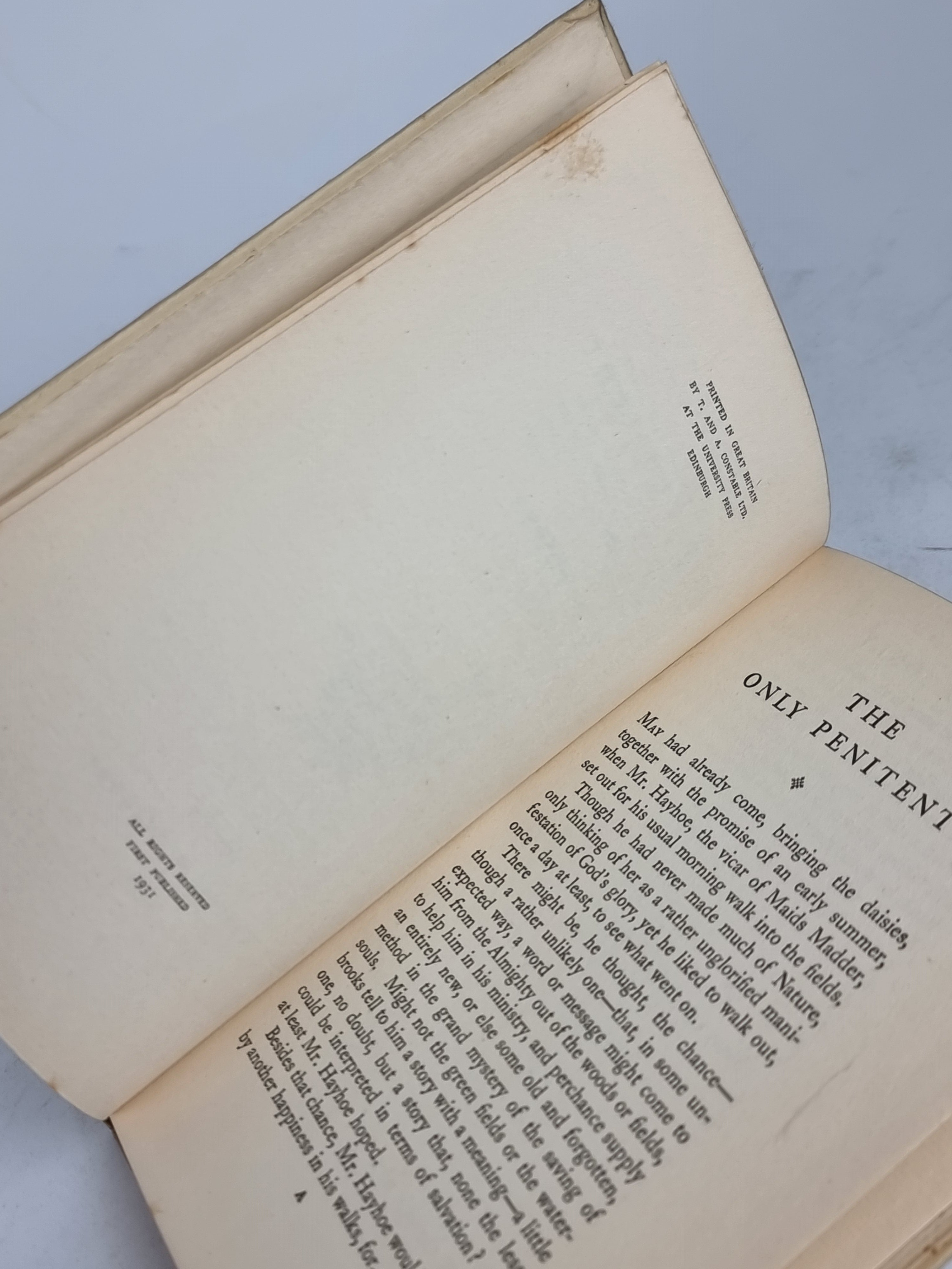 The Only Penitent, T. F. Powys — 1st Edition