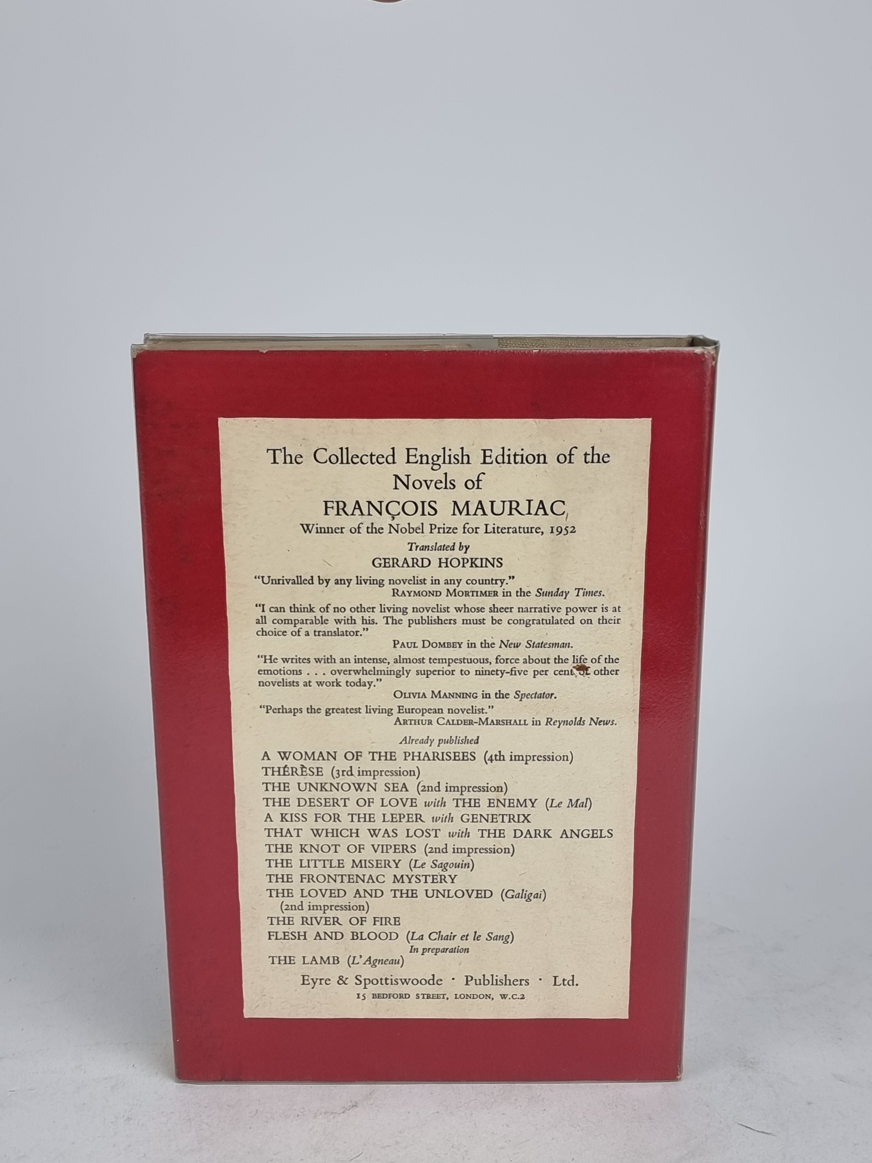 Flesh and Blood, François Mauriac — 1st English Edition