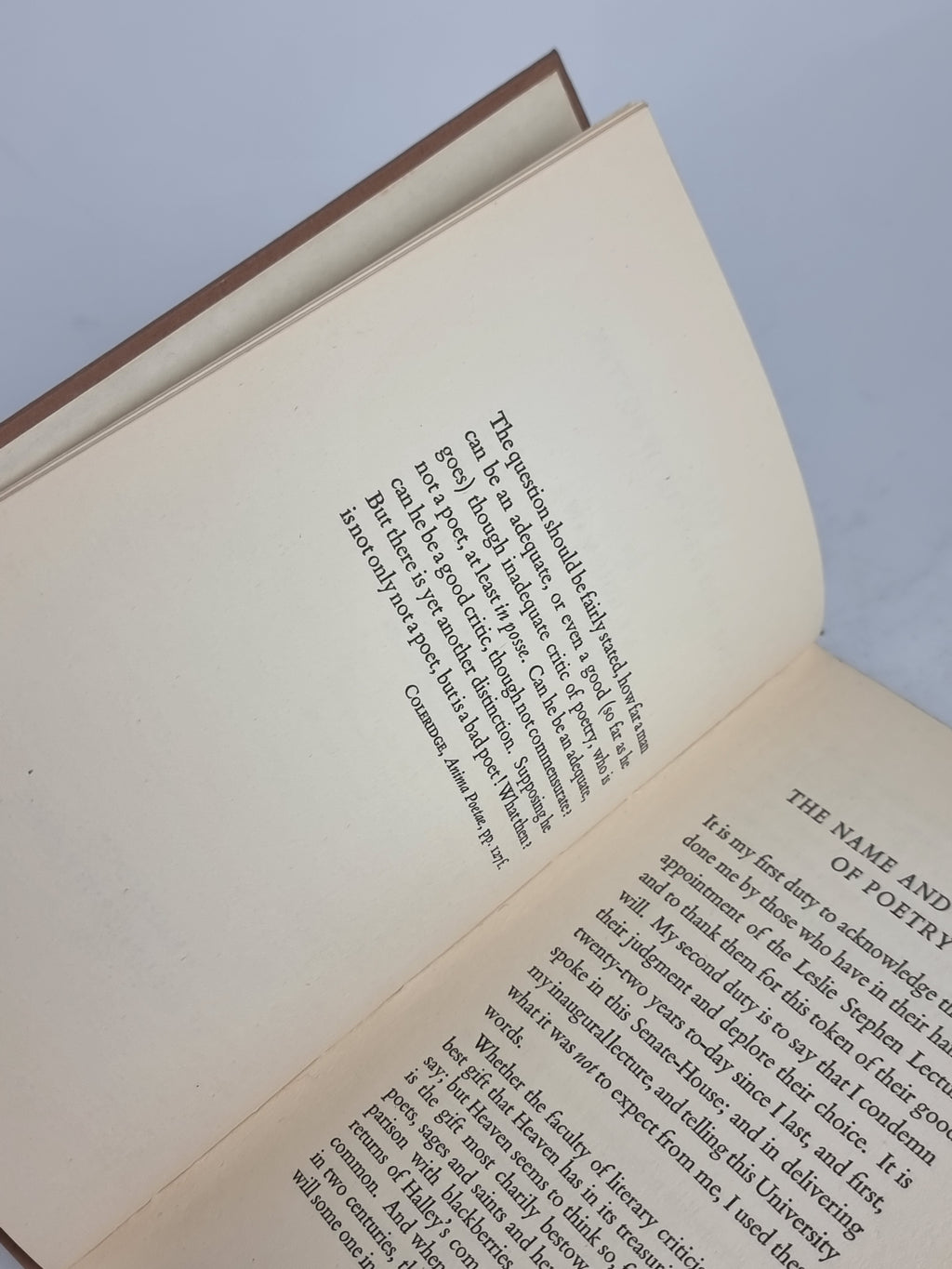 The Name and Nature of Poetry, A. E. Housman — 1st Edition