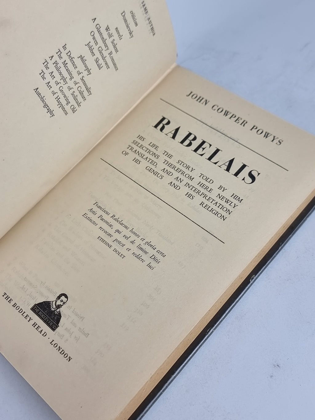 Rabelais, John Cowper Powys — 1st Edition
