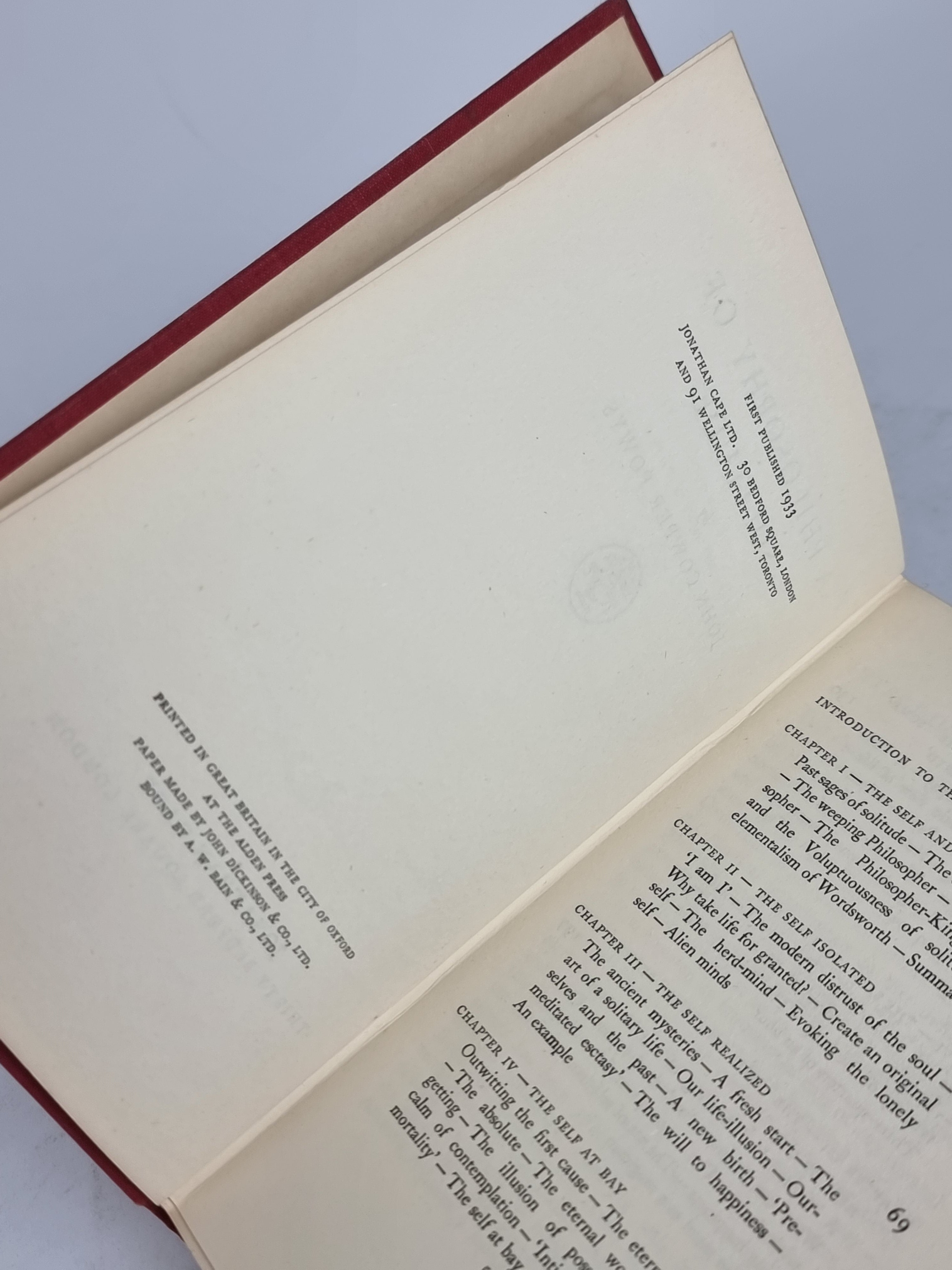 A Philosophy of Solitude, John Cowper Powys — 1st Edition
