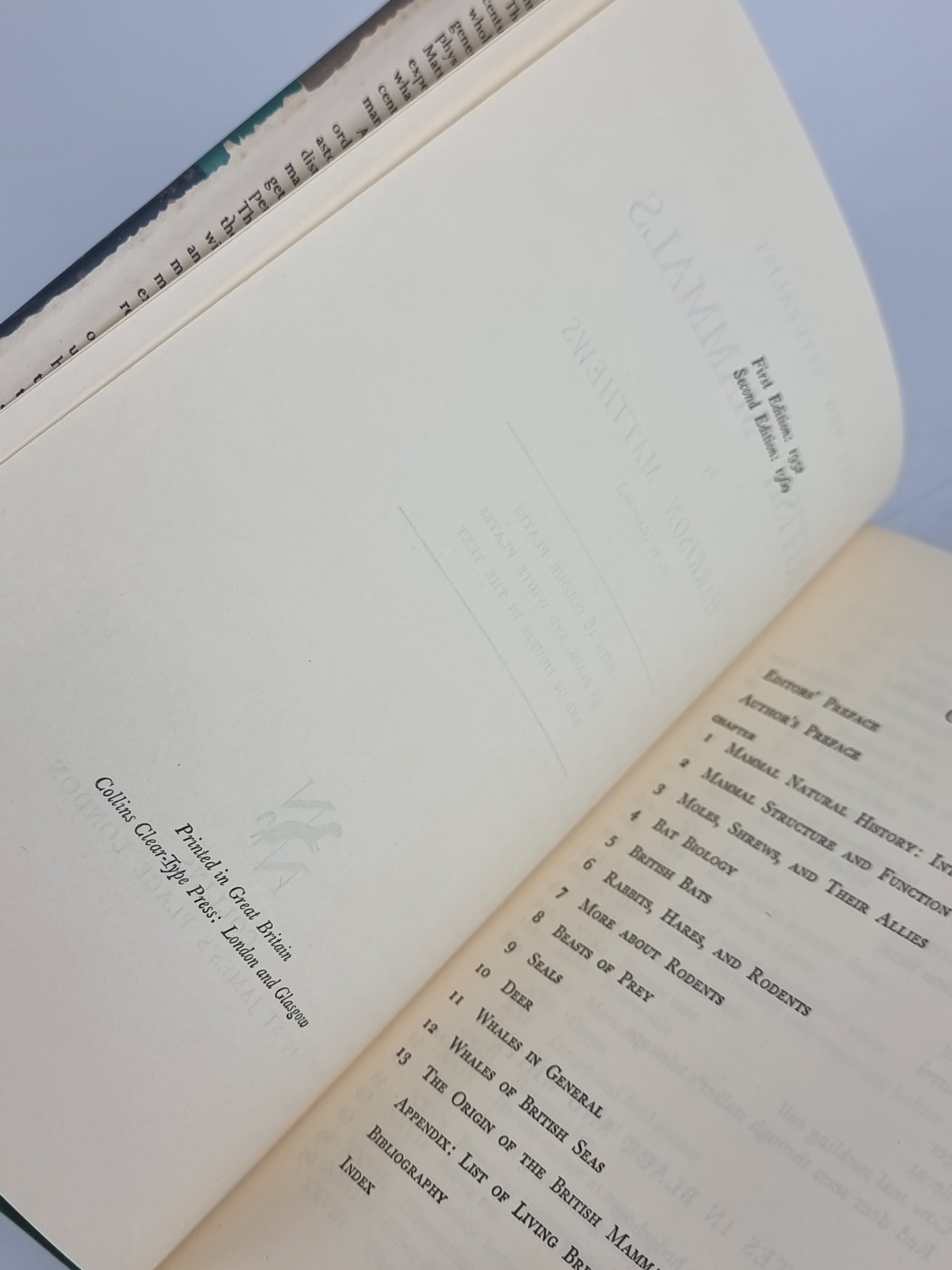 British Mammals, L. Harrison Matthews — 2nd Edition