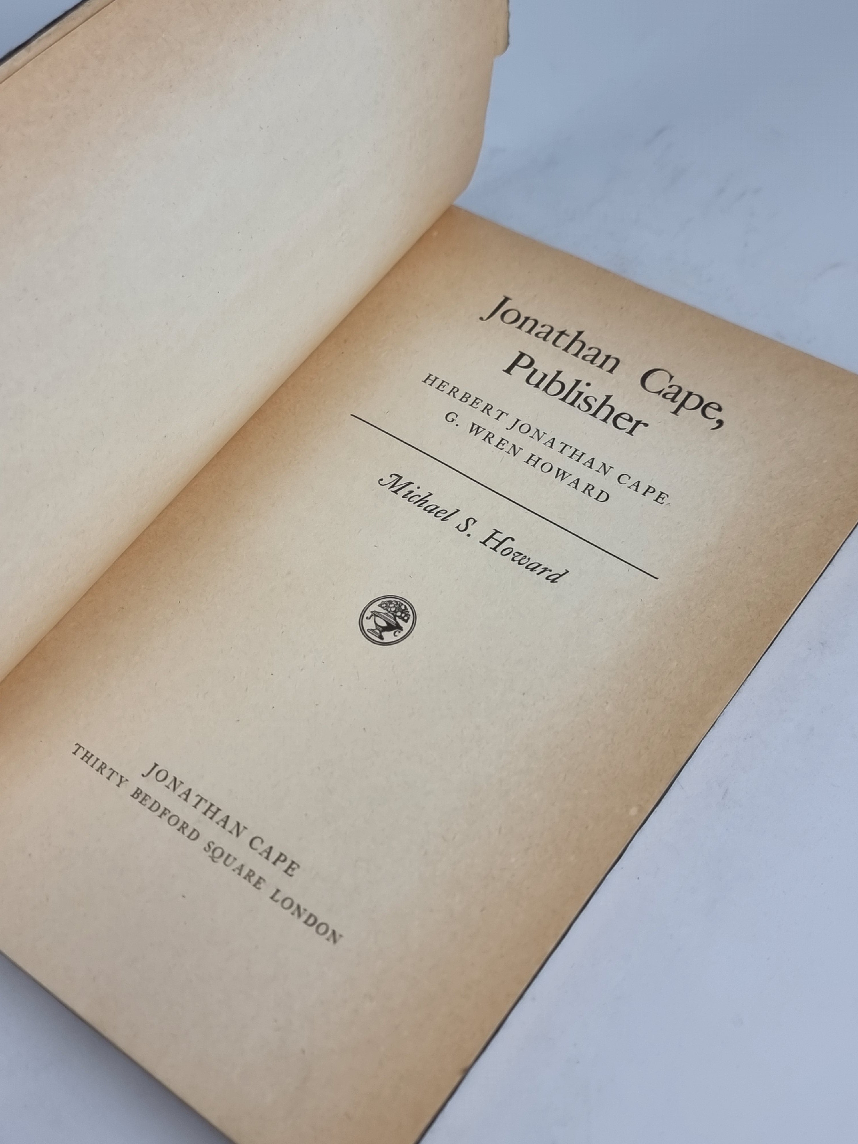 Jonathan Cape, Publisher, Michael S. Howard — Advance Proof Copy