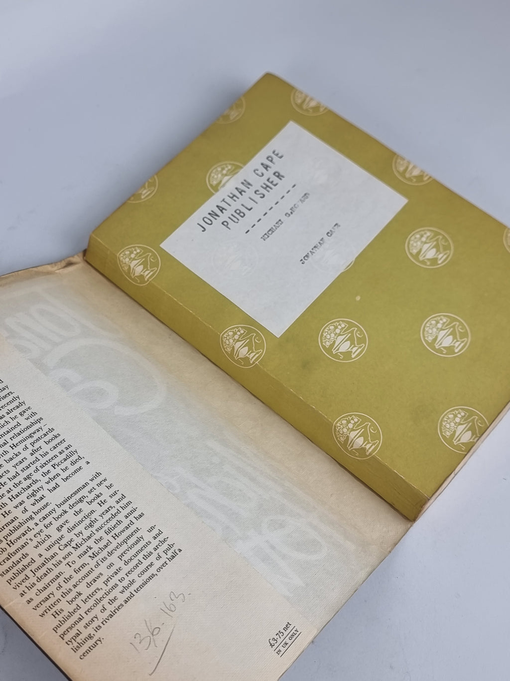 Jonathan Cape, Publisher, Michael S. Howard — Advance Proof Copy