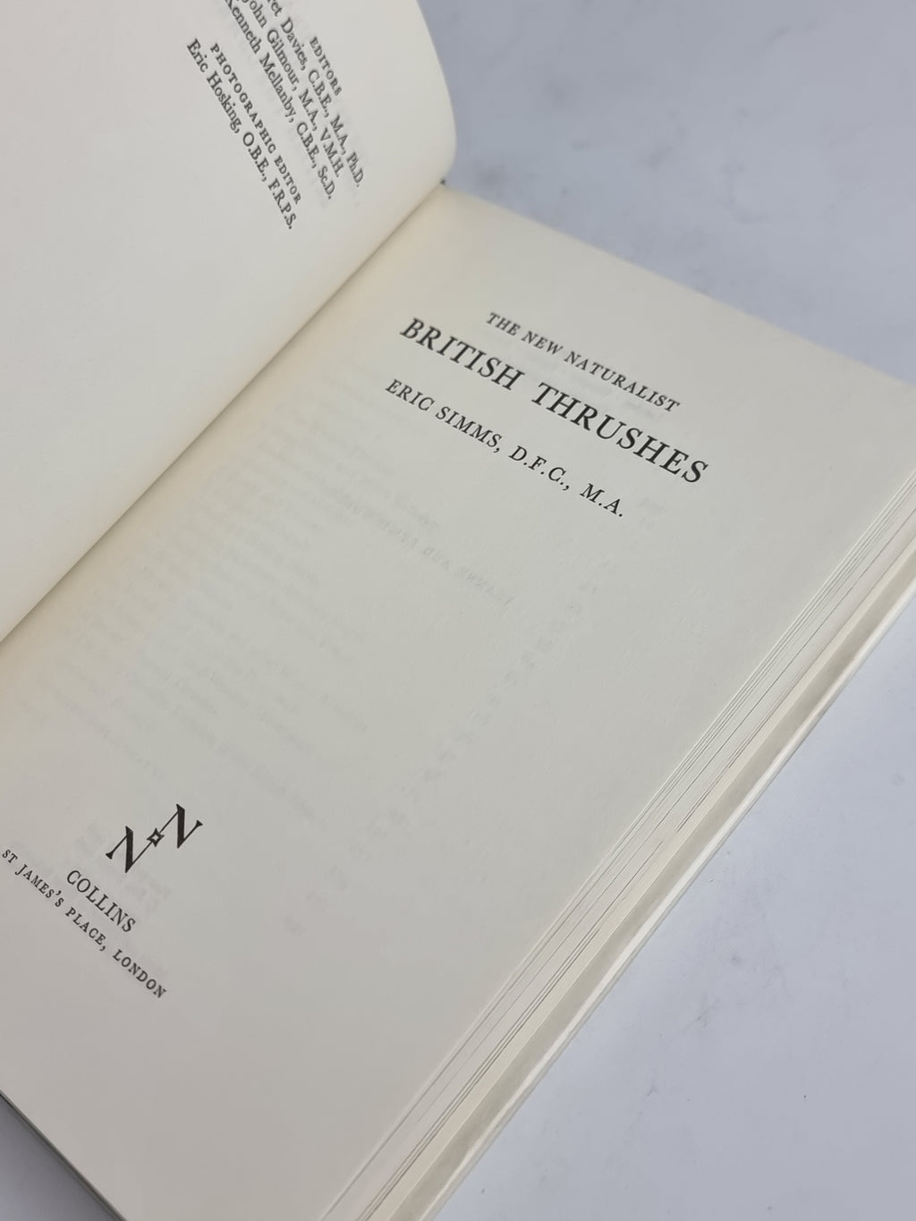 British Thrushes, Eric Simms — 1st Edition