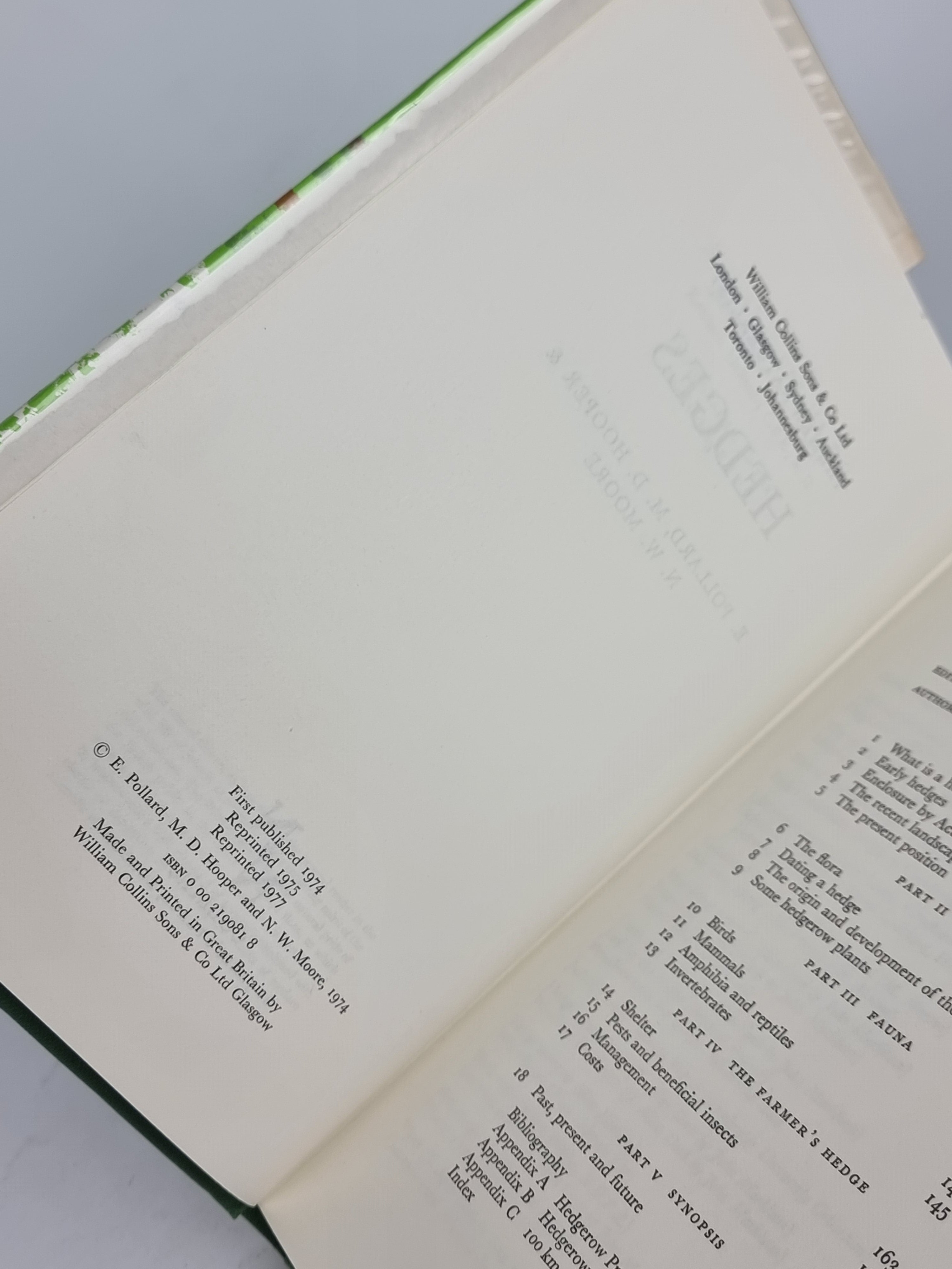 Hedges, E. Pollard, M. D. Hooper & N. W. Moore — Reprint