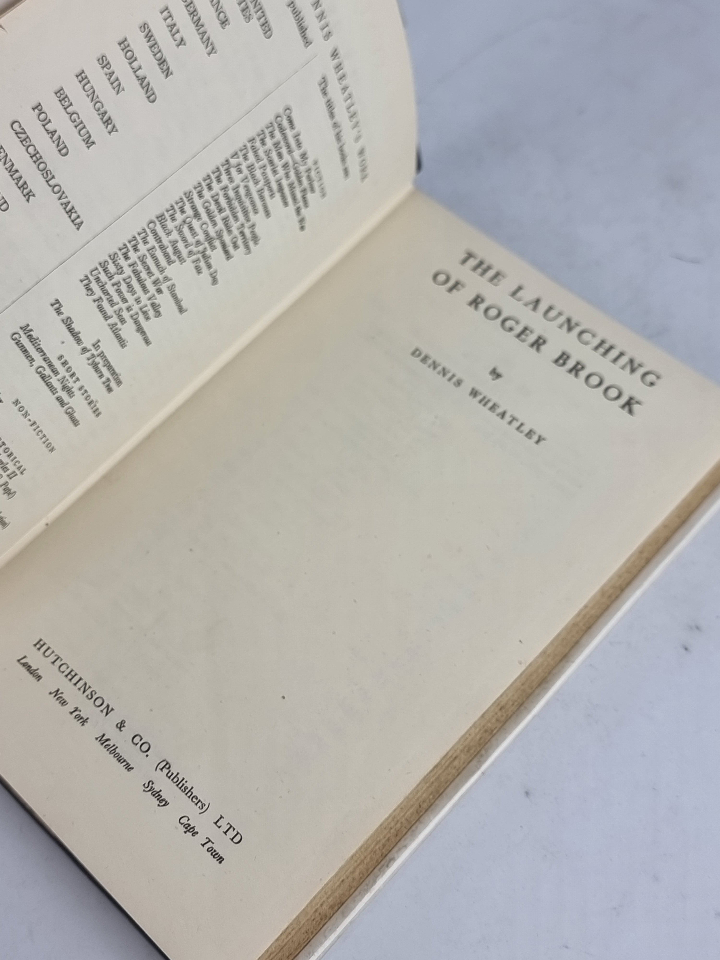 The Launching of Roger Brook, Dennis Wheatley — 1st Edition