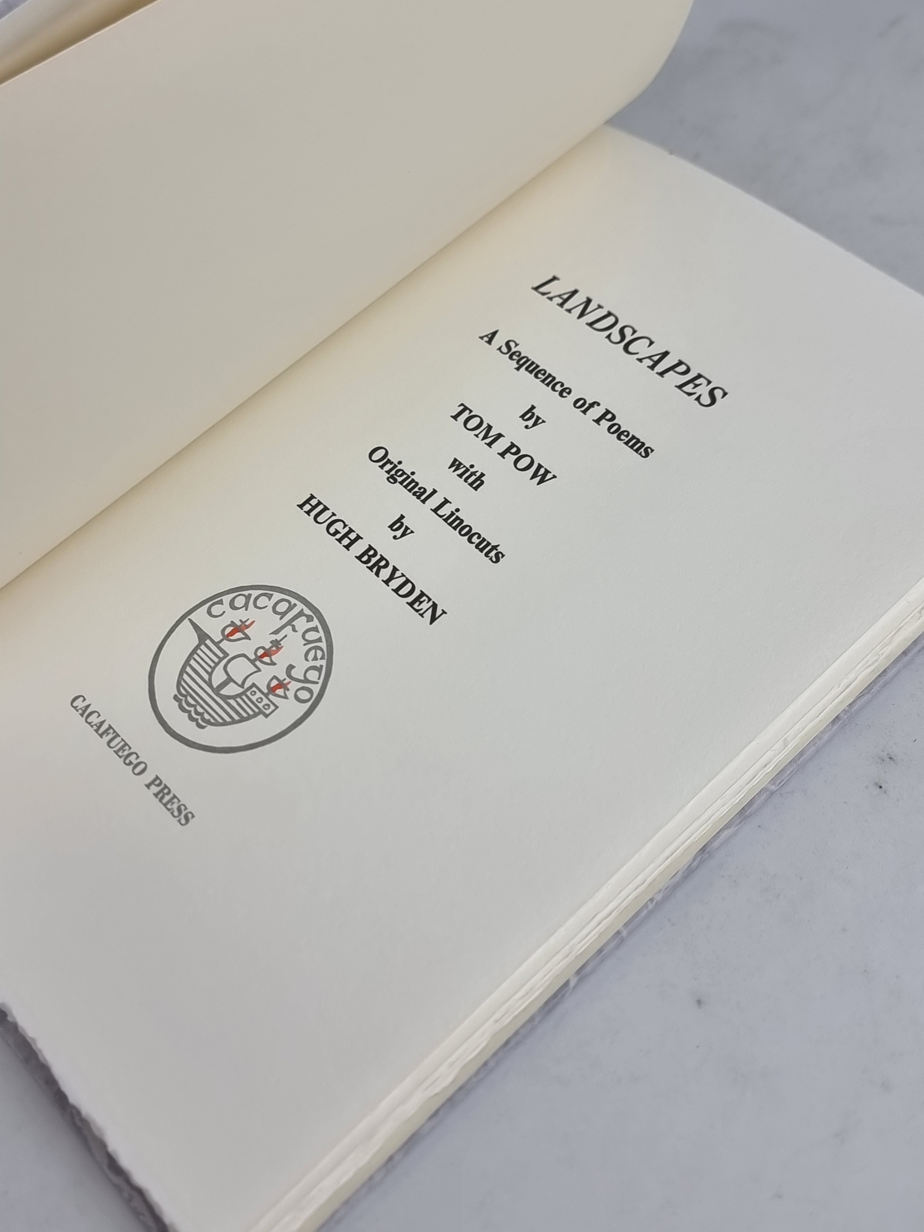 Landscapes: A Sequence of Poems, Tom Pow — First Edition