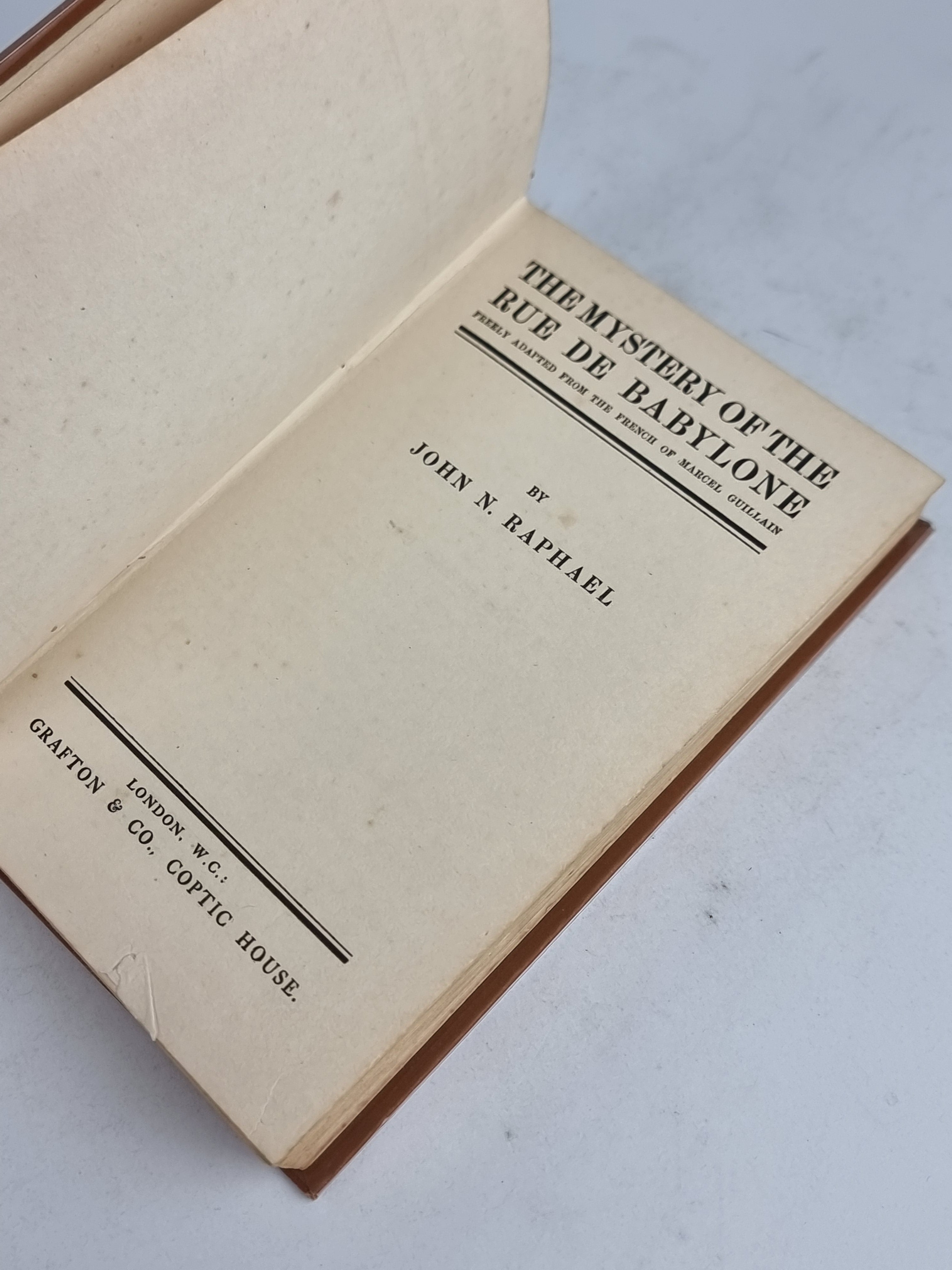 The Mystery of the Rue de Babylone, John N. Raphael — 1st Edition
