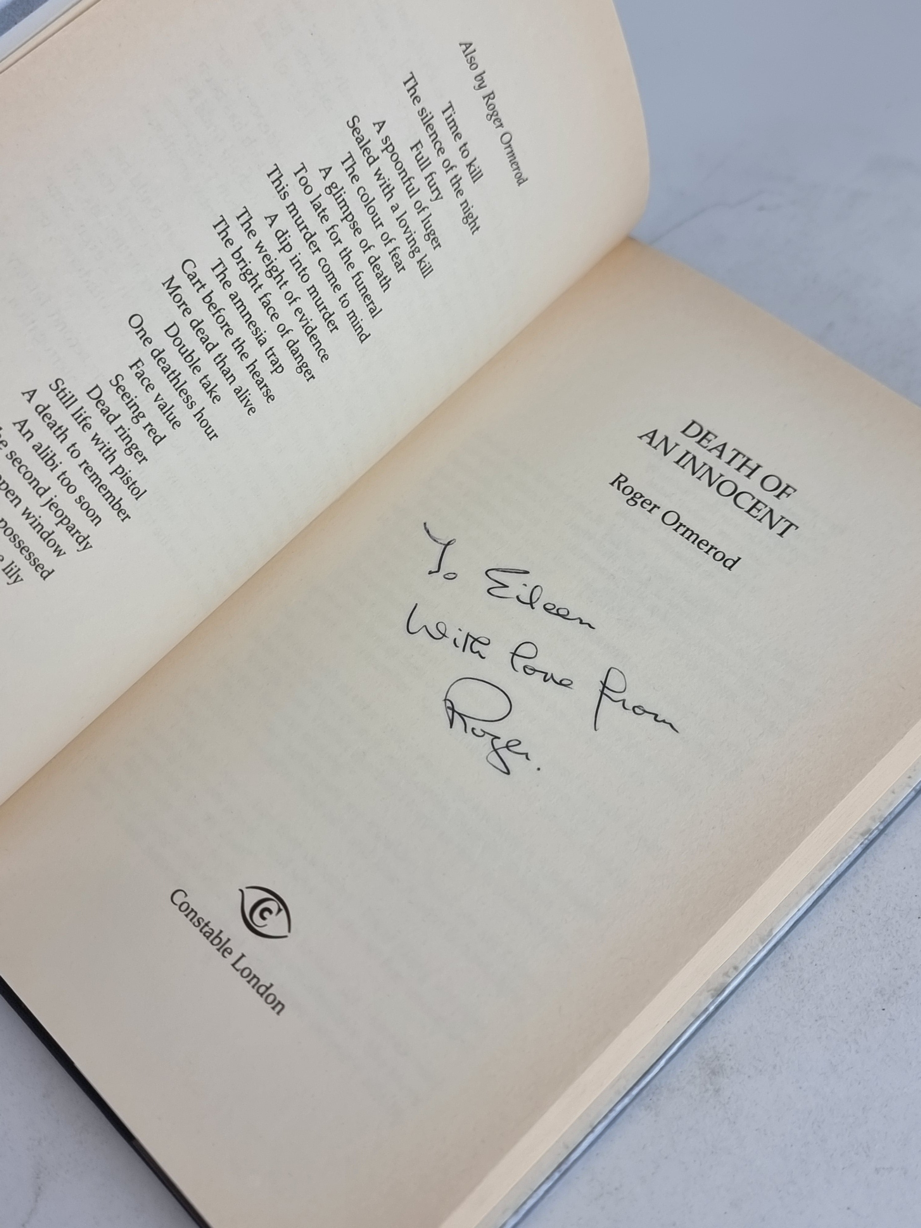 Death of an Innocent, Roger Ormerod — 1st Edition, Signed
