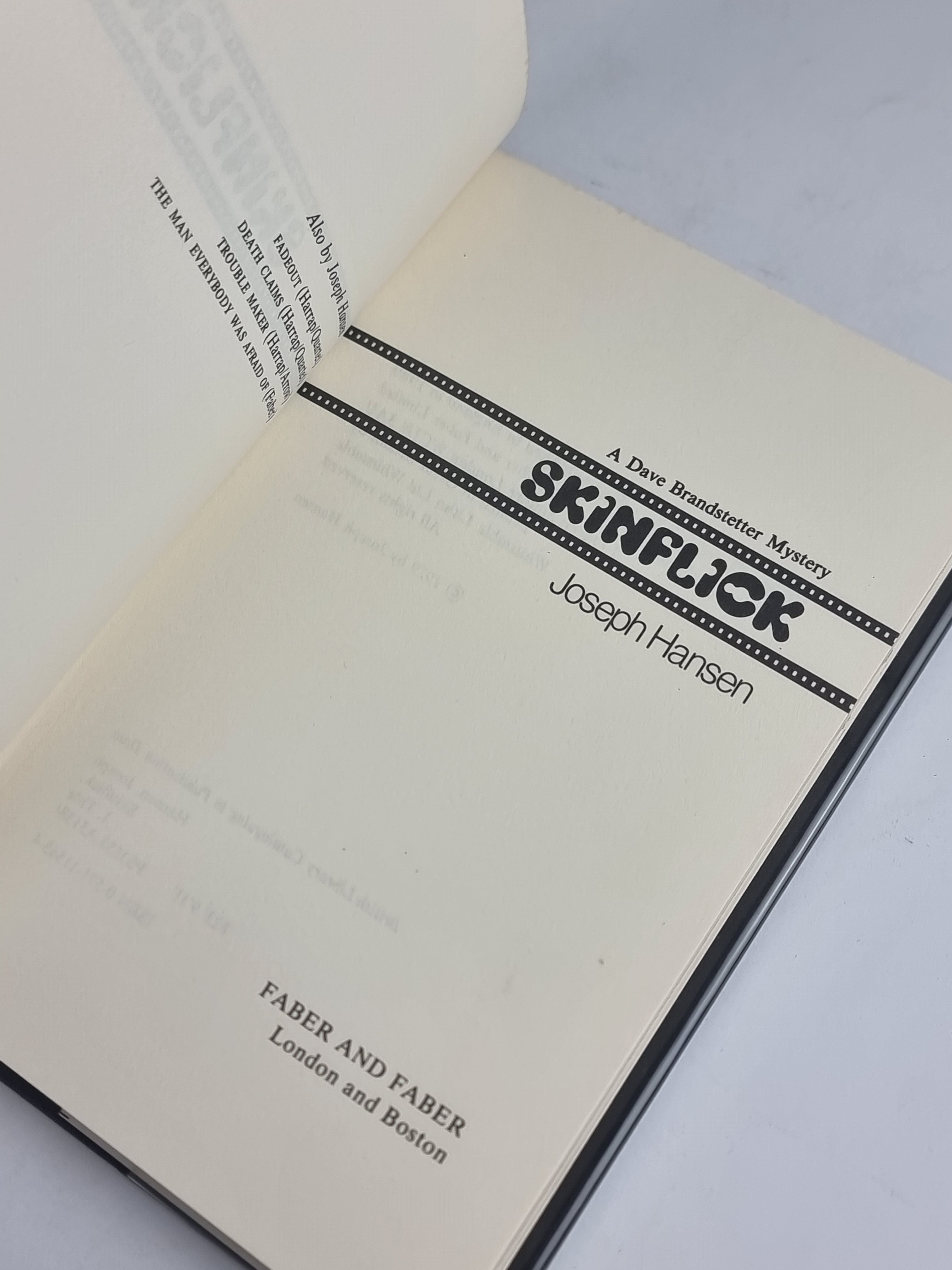 Skinflick, Joseph Hansen — 1st UK Edition