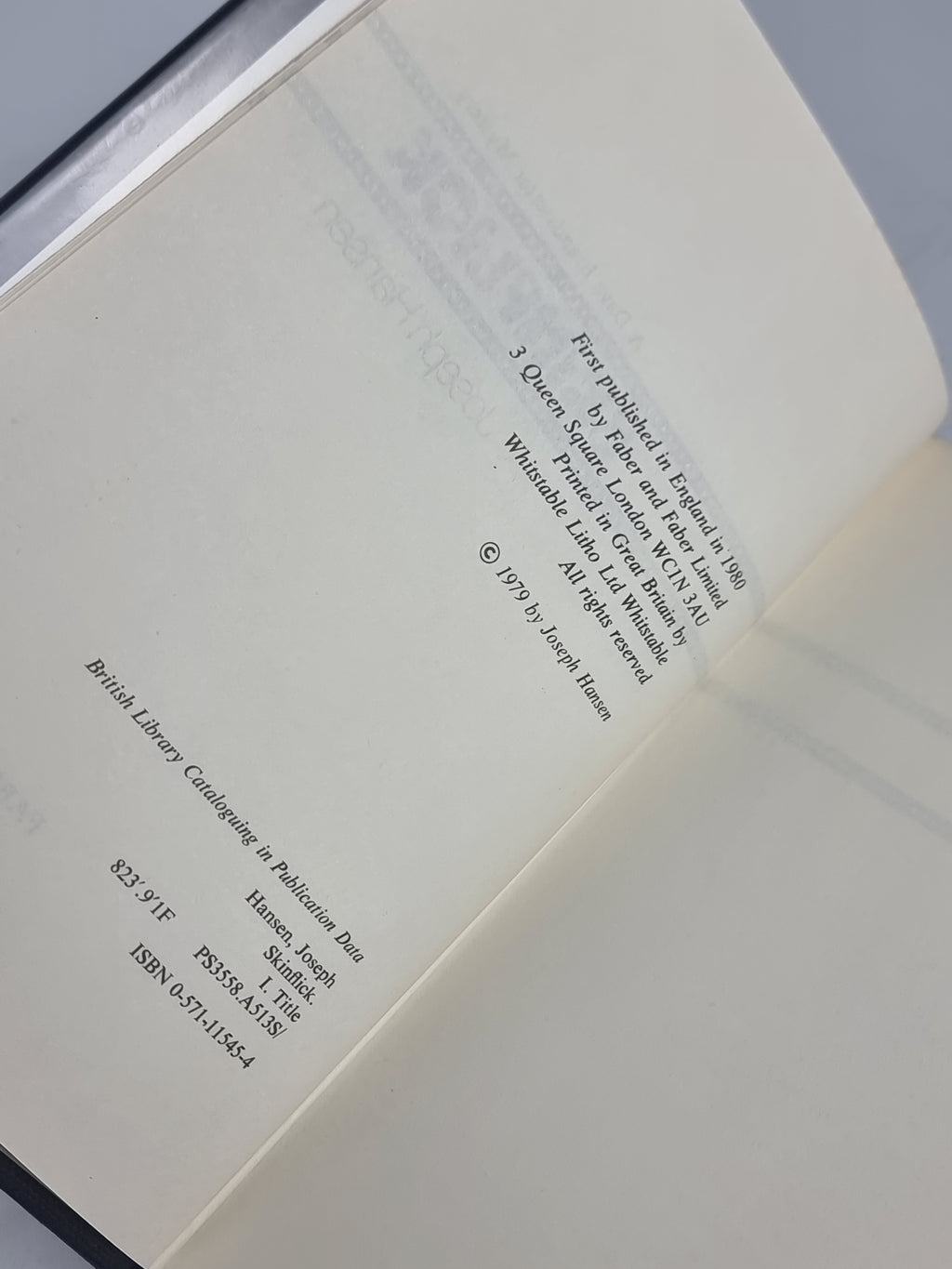Skinflick, Joseph Hansen — 1st UK Edition