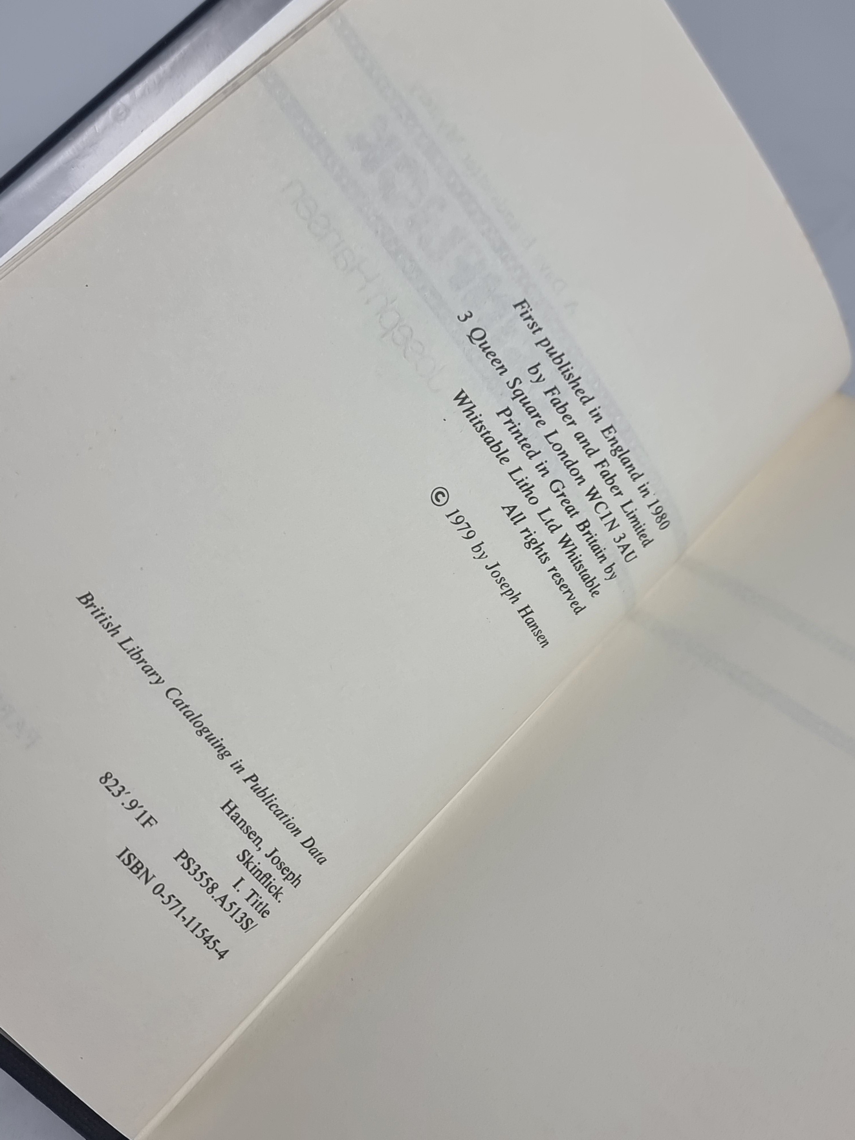 Skinflick, Joseph Hansen — 1st UK Edition