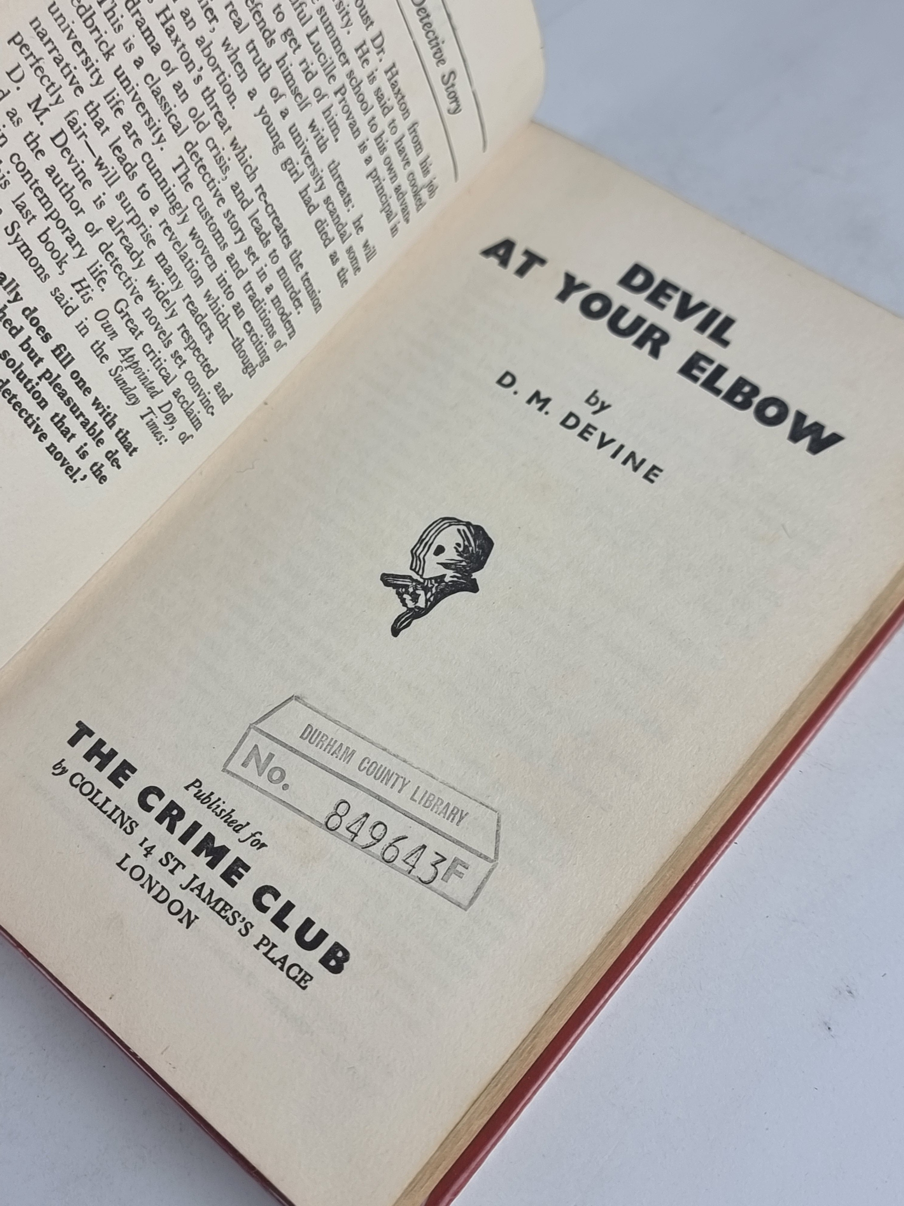 Devil at Your Elbow, D. M. Devine — 1st Edition