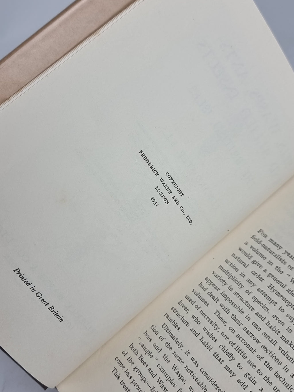 Bees, Wasps, Ants and Allied Insects of the British Isles, Edward Step — 1st Ed