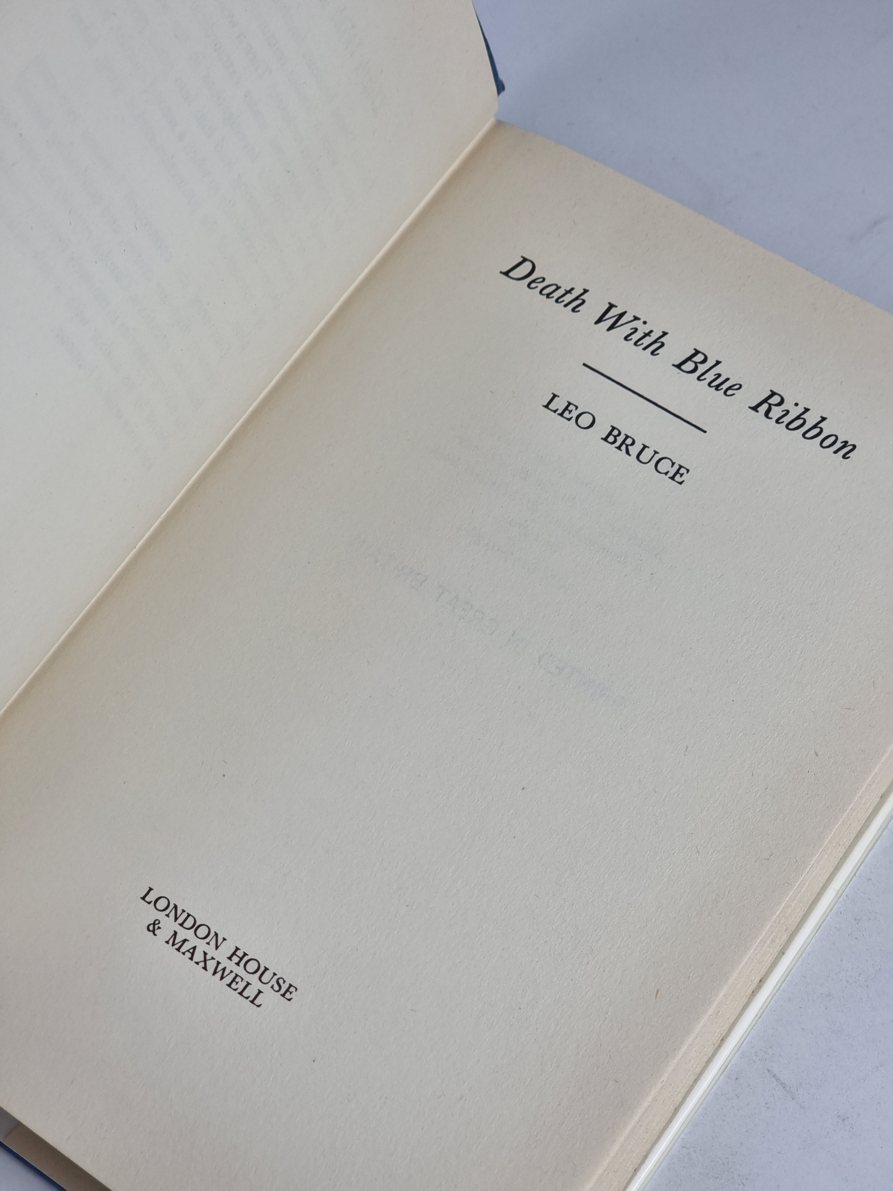 Death with Blue Ribbon, Leo Bruce — 1st US Edition