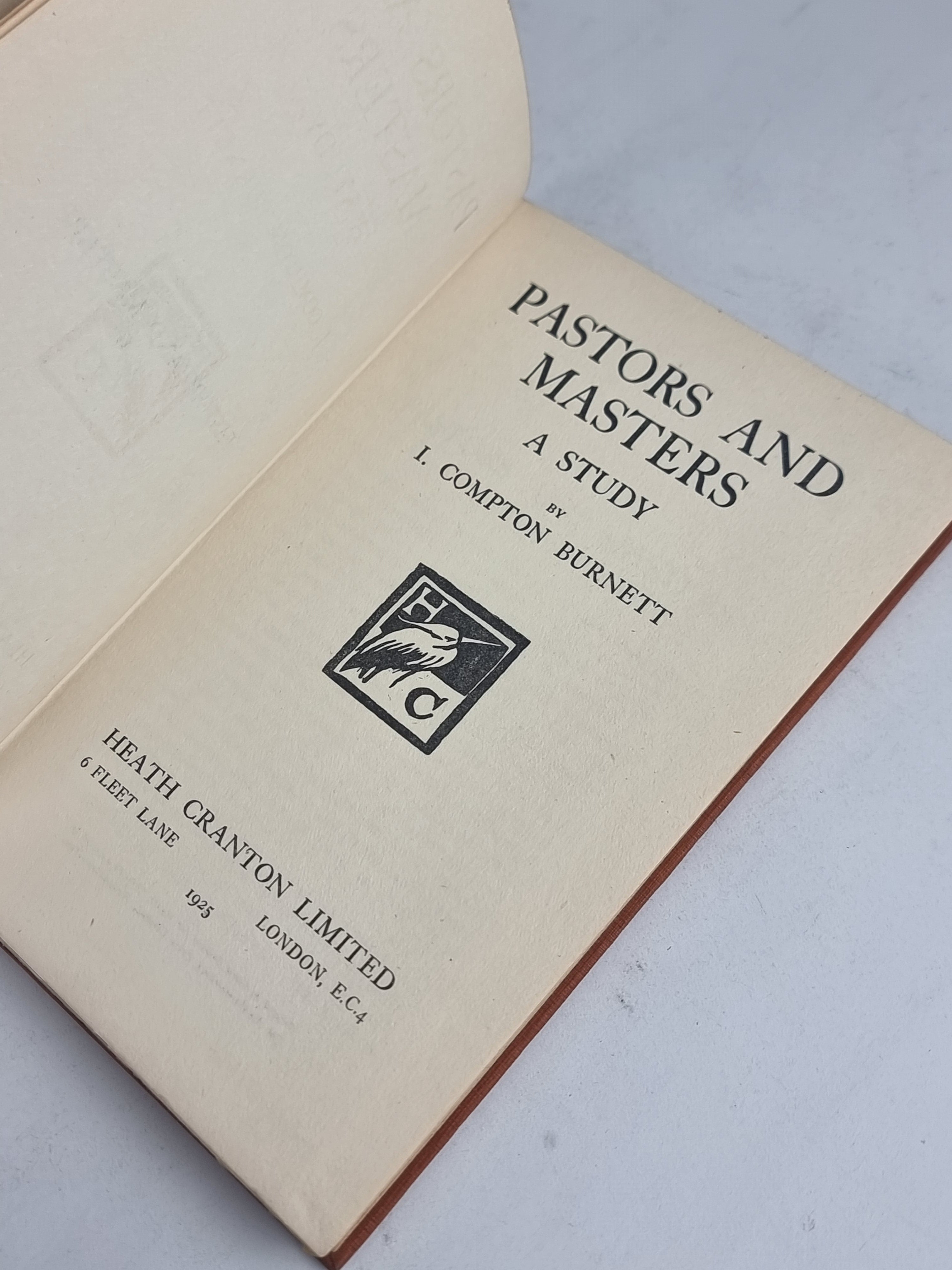Pastors and Masters: A Study, I. Compton Burnett — 1st Edition