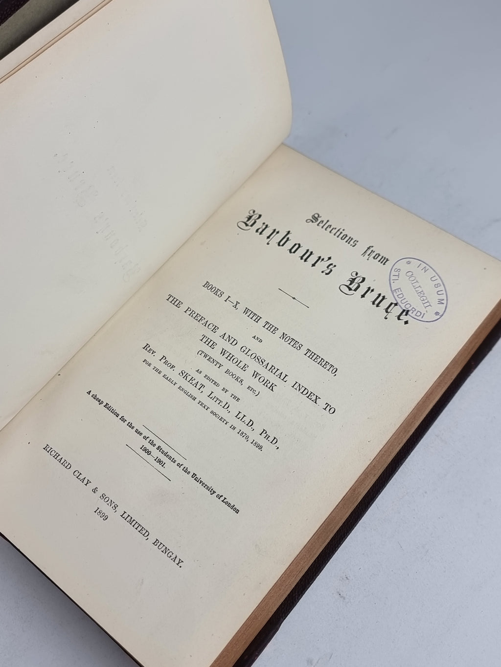 Selections from Barbour's Bruce, John Barbour (Edited by Rev. Prof. Walter W. Skeat)