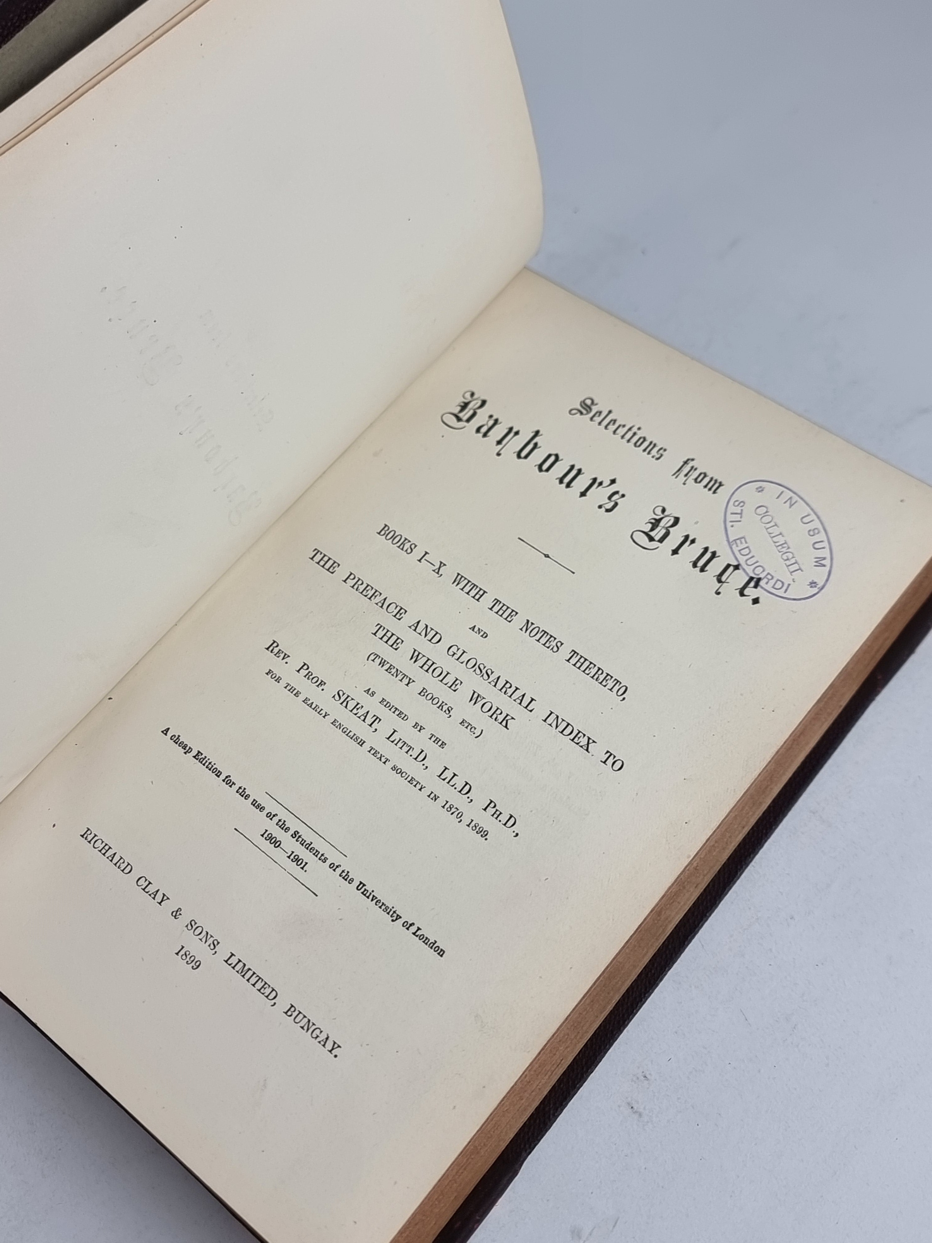 Selections from Barbour's Bruce, John Barbour (Edited by Rev. Prof. Walter W. Skeat)