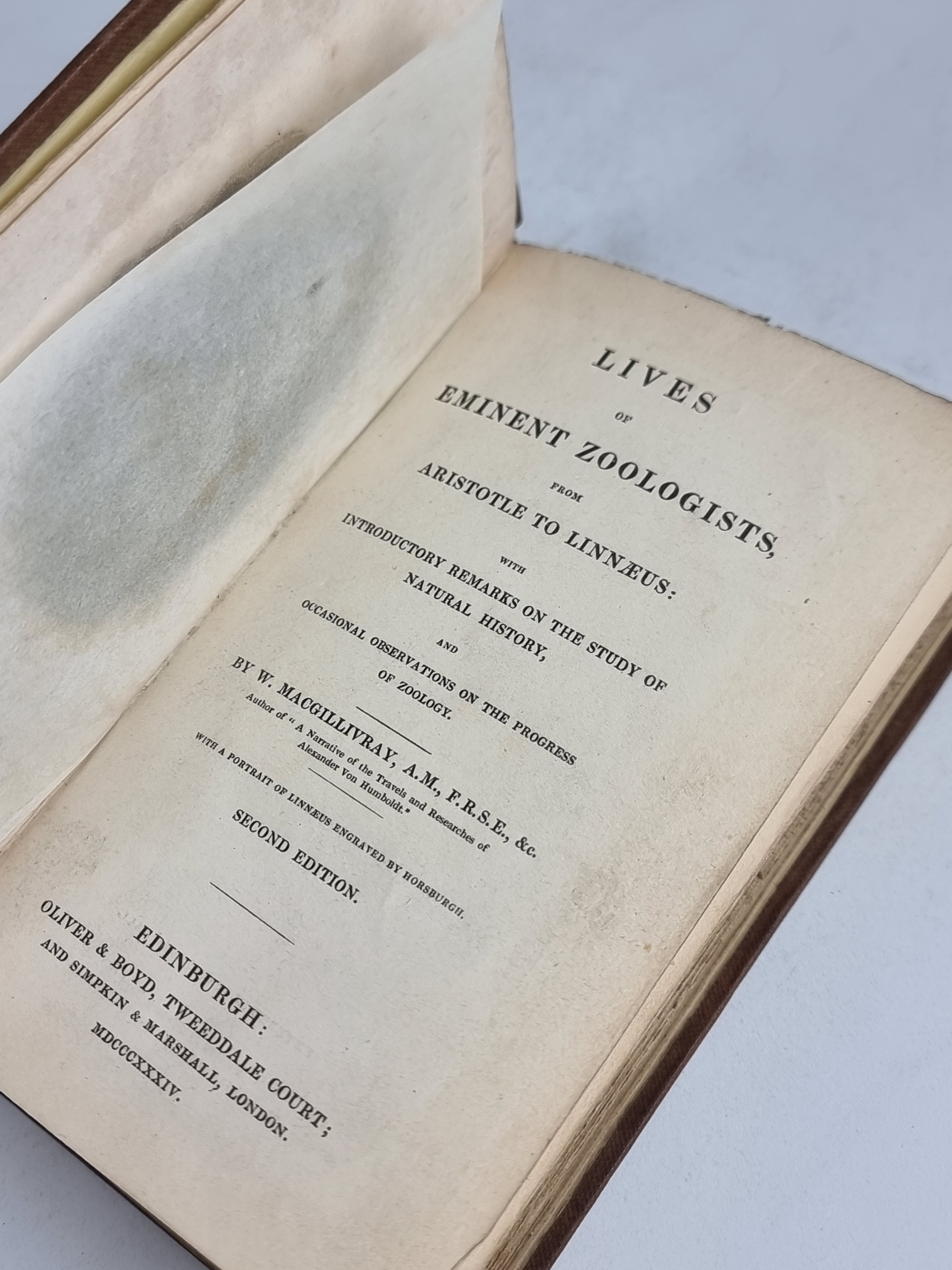 Lives of Eminent Zoologists, from Aristotle to Linnæus, W. MacGillivray
