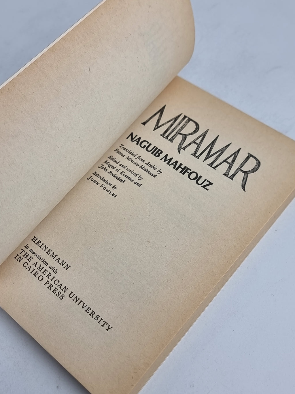 Miramar, Naguib Mahfouz — 1st English Language Edition