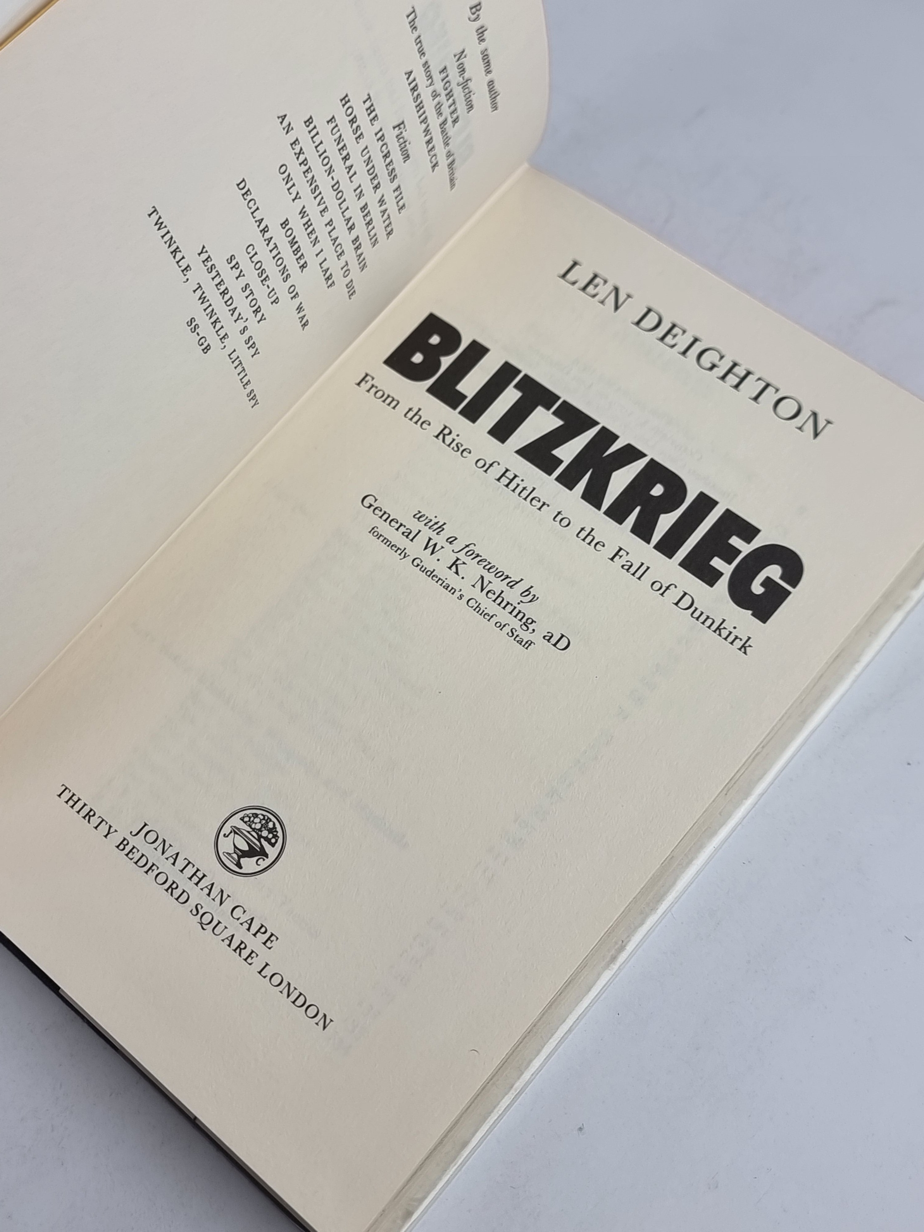 Blitzkrieg: From the Rise of Hitler to the Fall of Dunkirk, Len Deighton — 1st Edition
