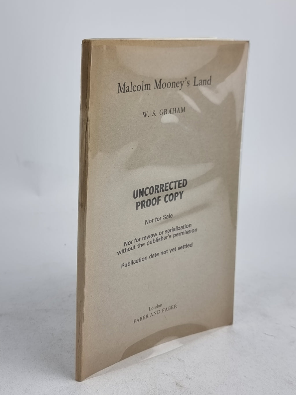 Malcolm Mooney's Land, W. S. Graham — Uncorrected Proof Copy