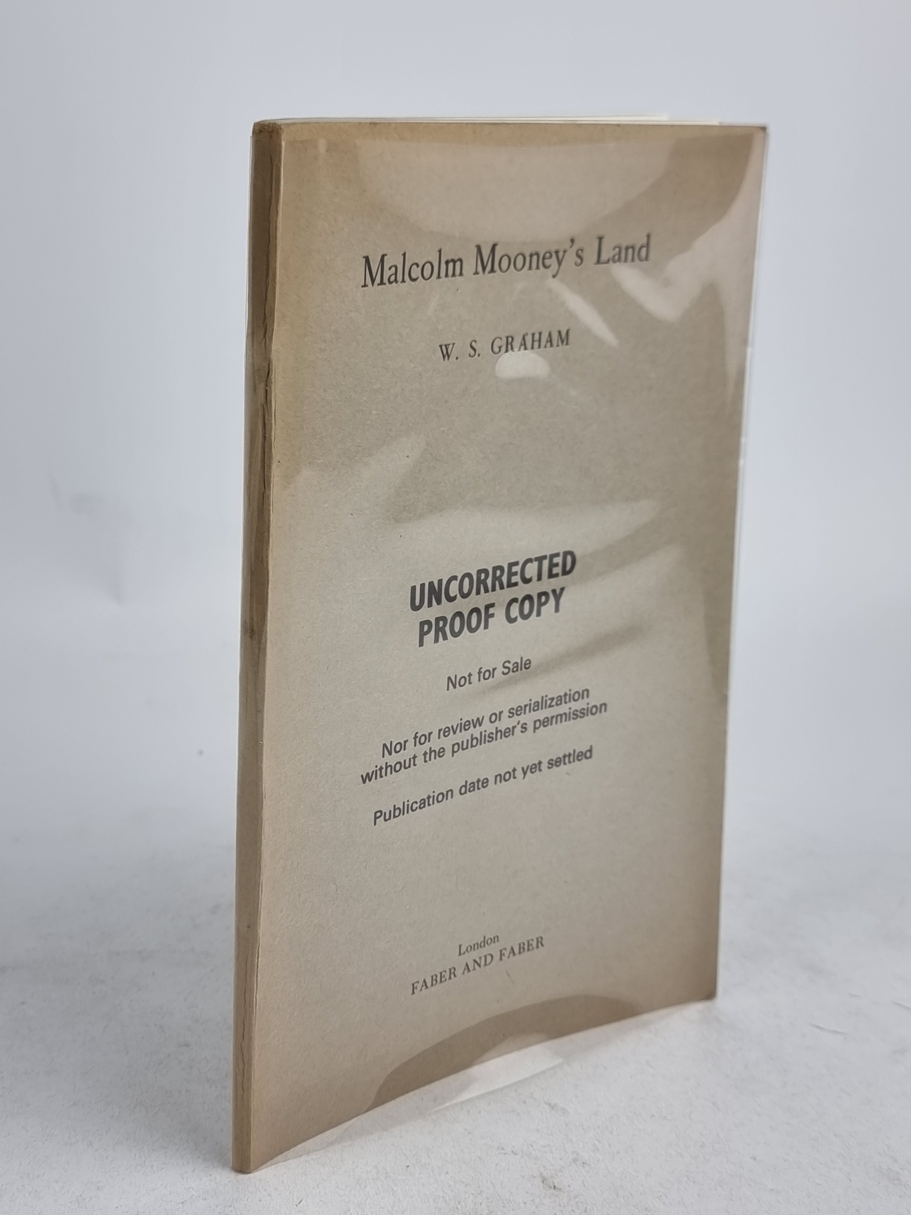 Malcolm Mooney's Land, W. S. Graham — Uncorrected Proof Copy