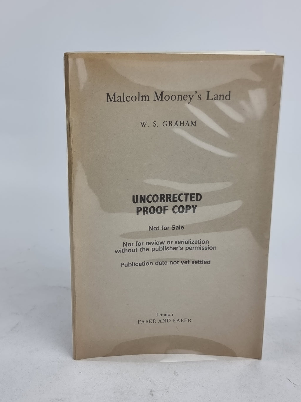 Malcolm Mooney's Land, W. S. Graham — Uncorrected Proof Copy