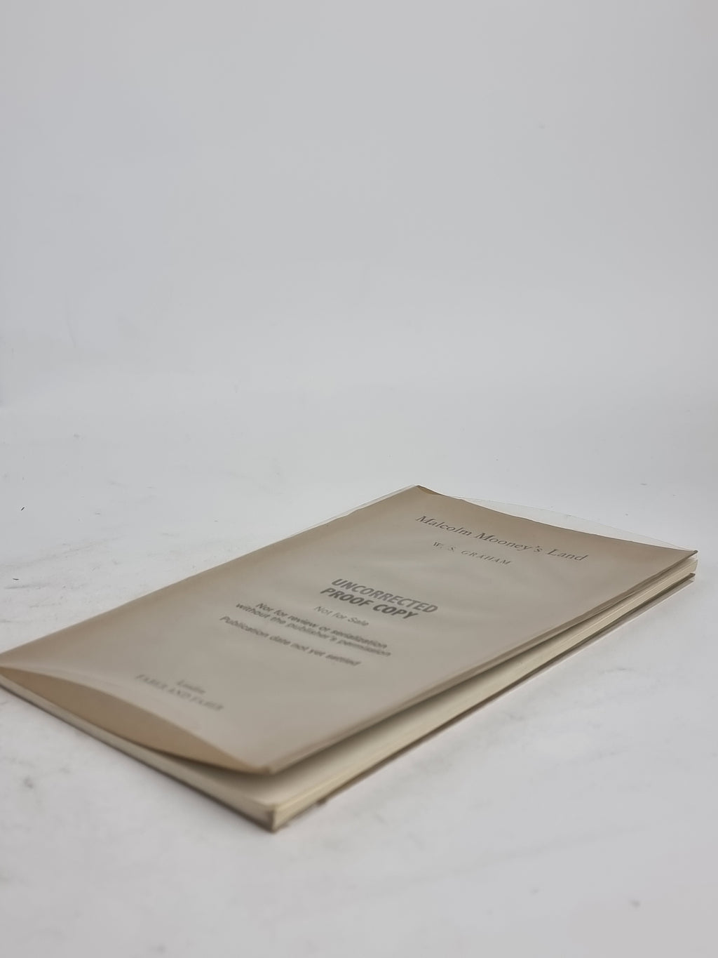 Malcolm Mooney's Land, W. S. Graham — Uncorrected Proof Copy