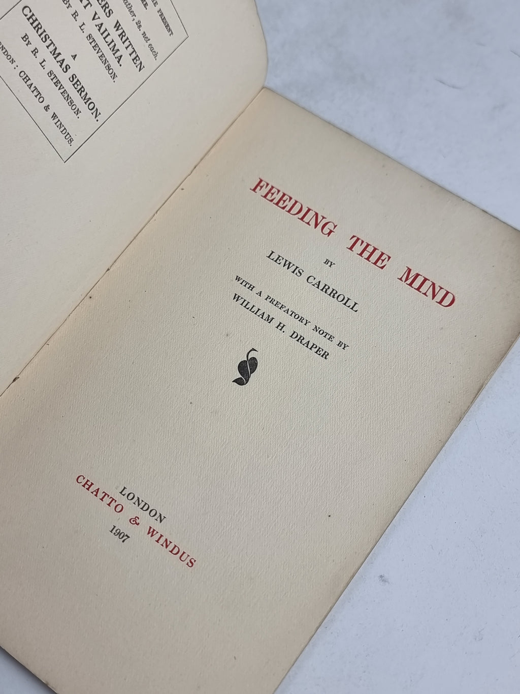 Feeding the Mind, Lewis Carroll — 1st Edition