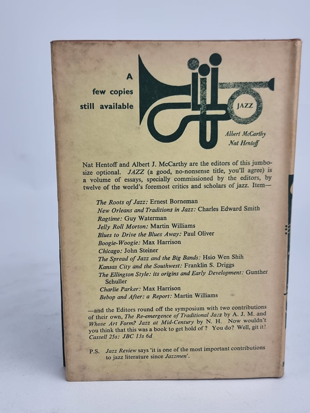 Essays on Jazz, Burnett James — 1st Jazz Book Club Edition