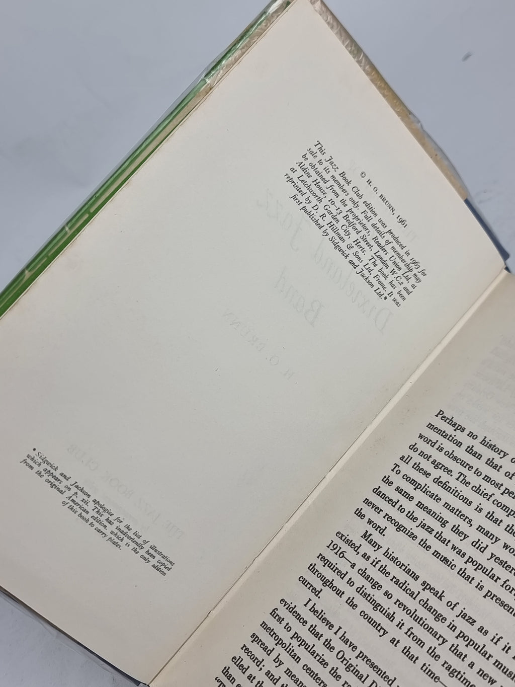 The Story of the Original Dixieland Jazz Band, H. O. Brunn — Jazz Book Club Ed