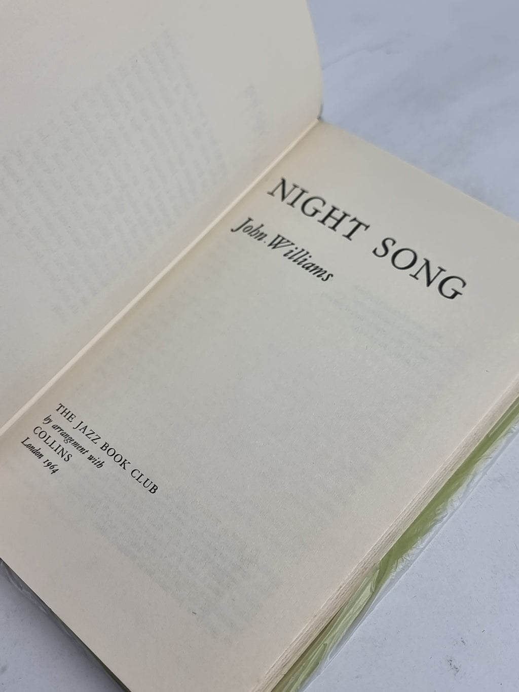 Night Song, John A. Williams — 1st Edition Thus
