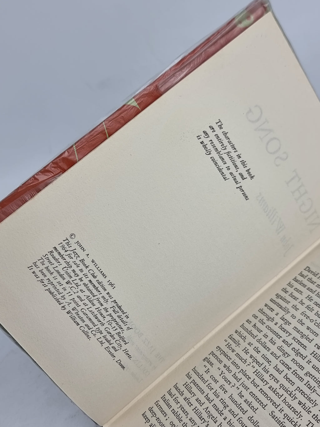 Night Song, John A. Williams — 1st Edition Thus