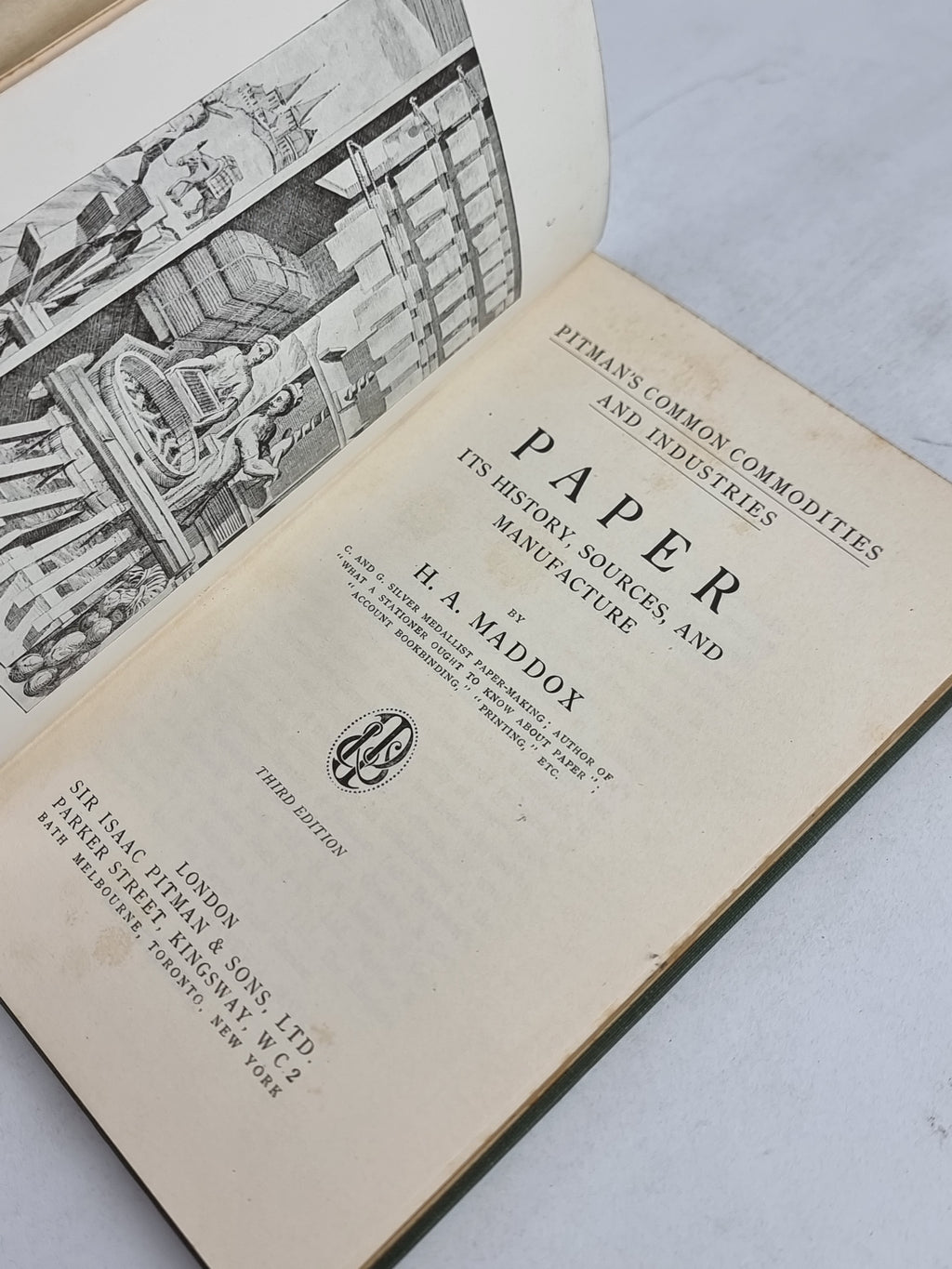 Paper: Its History, Sources, and Manufacture, H. A. Maddox — 3rd Edition