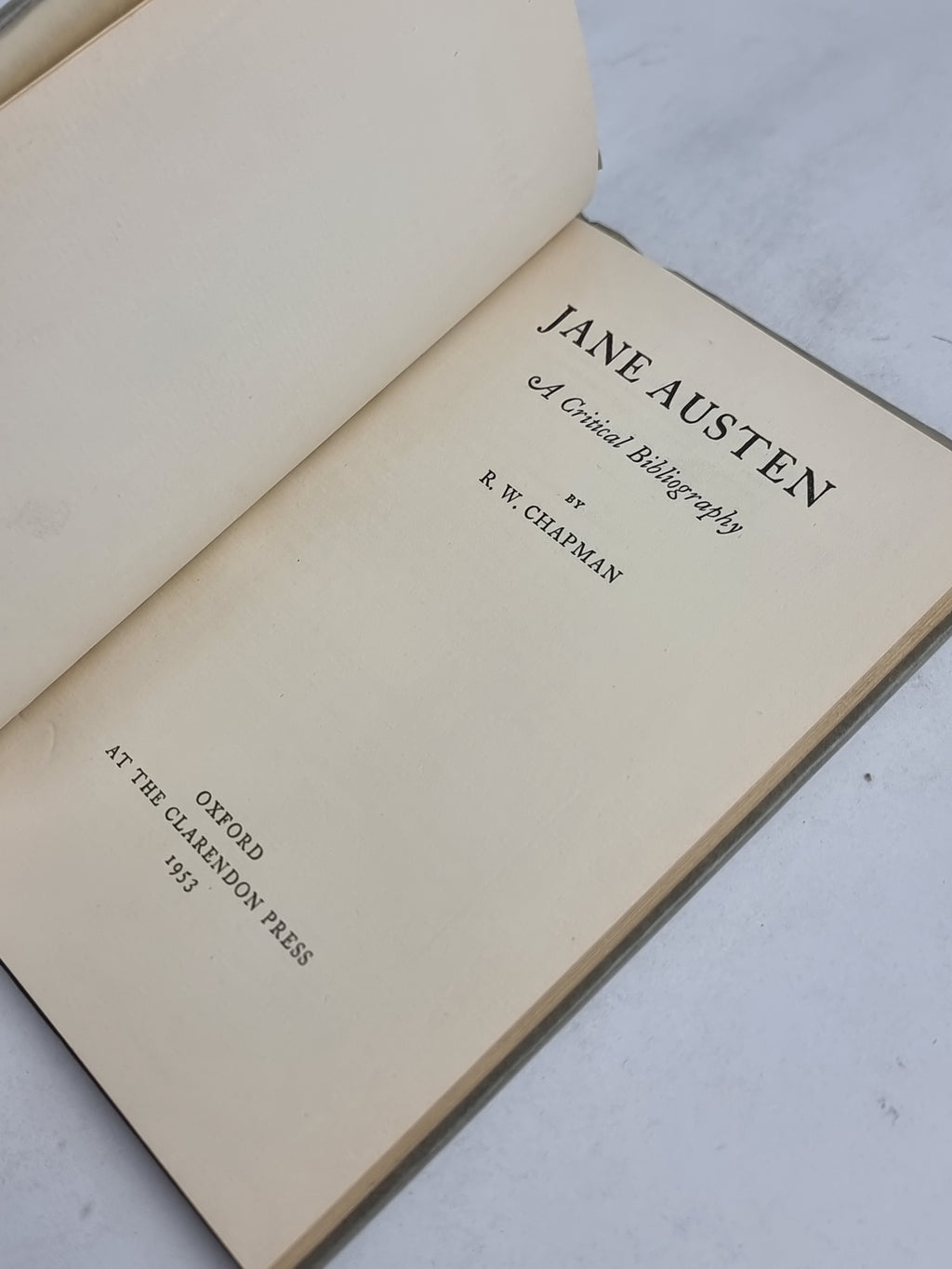 Jane Austen: A Critical Bibliography, R. W. Chapman — 1st Edition