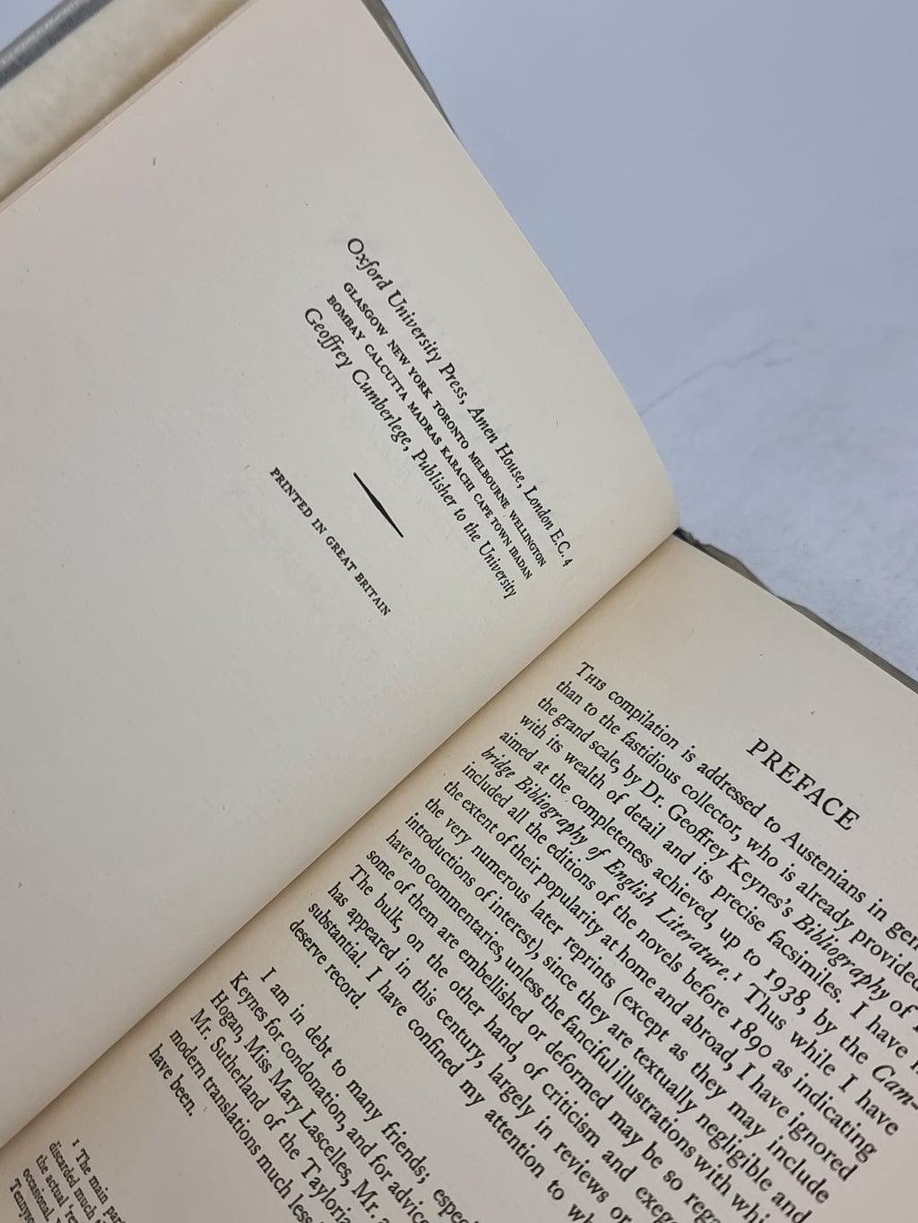 Jane Austen: A Critical Bibliography, R. W. Chapman — 1st Edition
