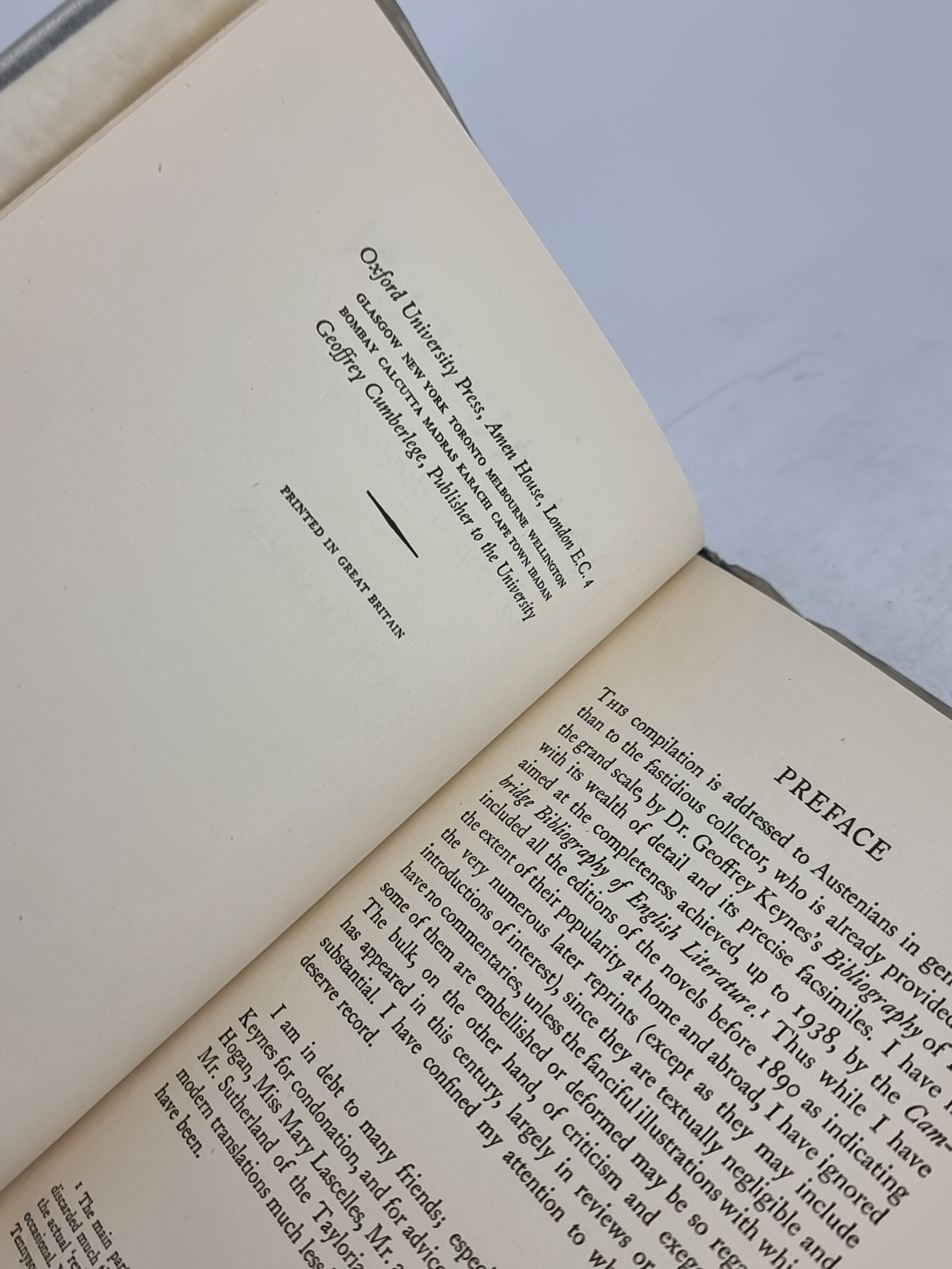 Jane Austen: A Critical Bibliography, R. W. Chapman — 1st Edition