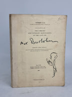 Catalogue of the Library and Literary Manuscripts of the Late Sir Max Beerbohm, Sotheby & Co.