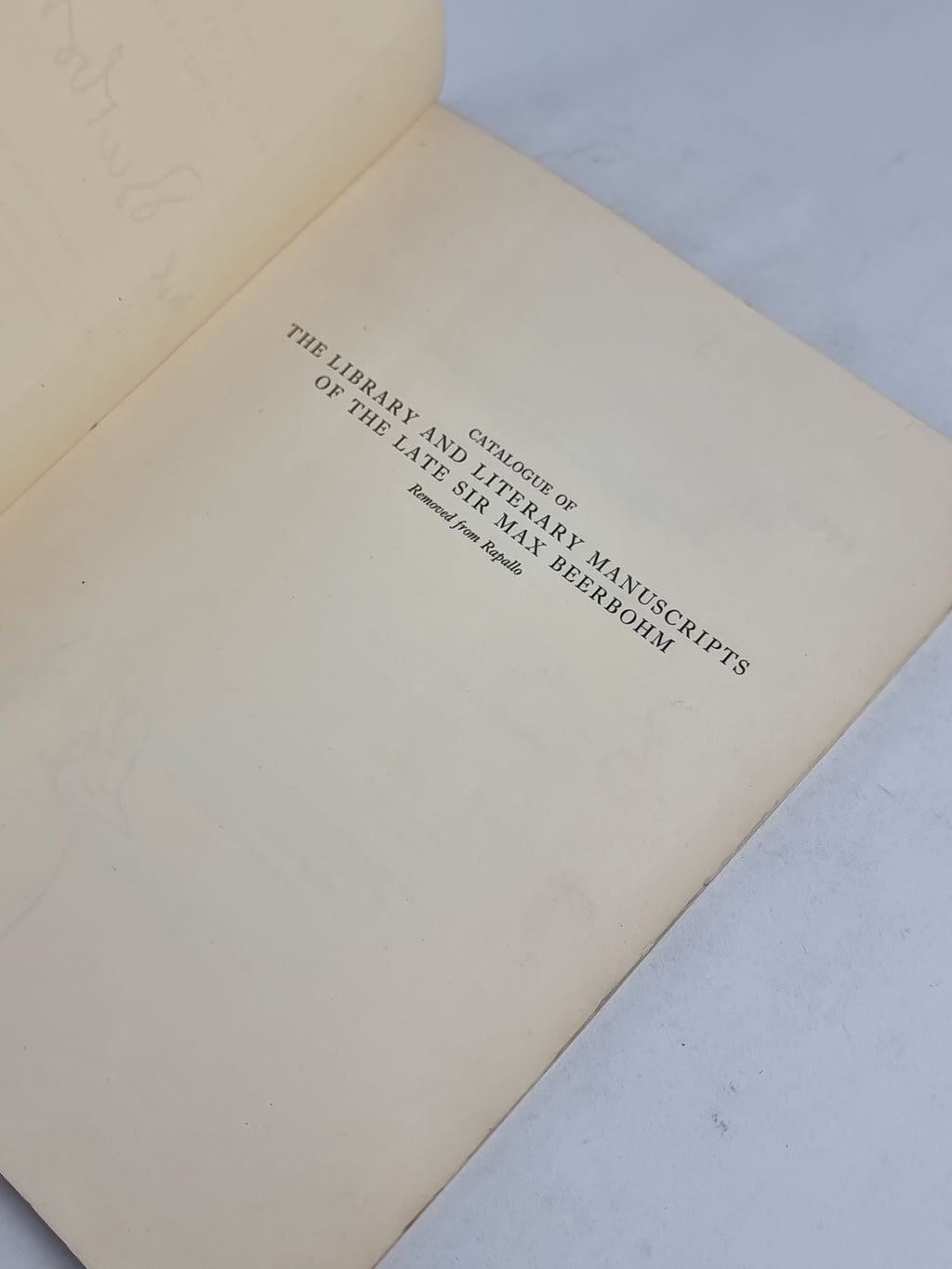 Catalogue of the Library and Literary Manuscripts of the Late Sir Max Beerbohm, Sotheby & Co.